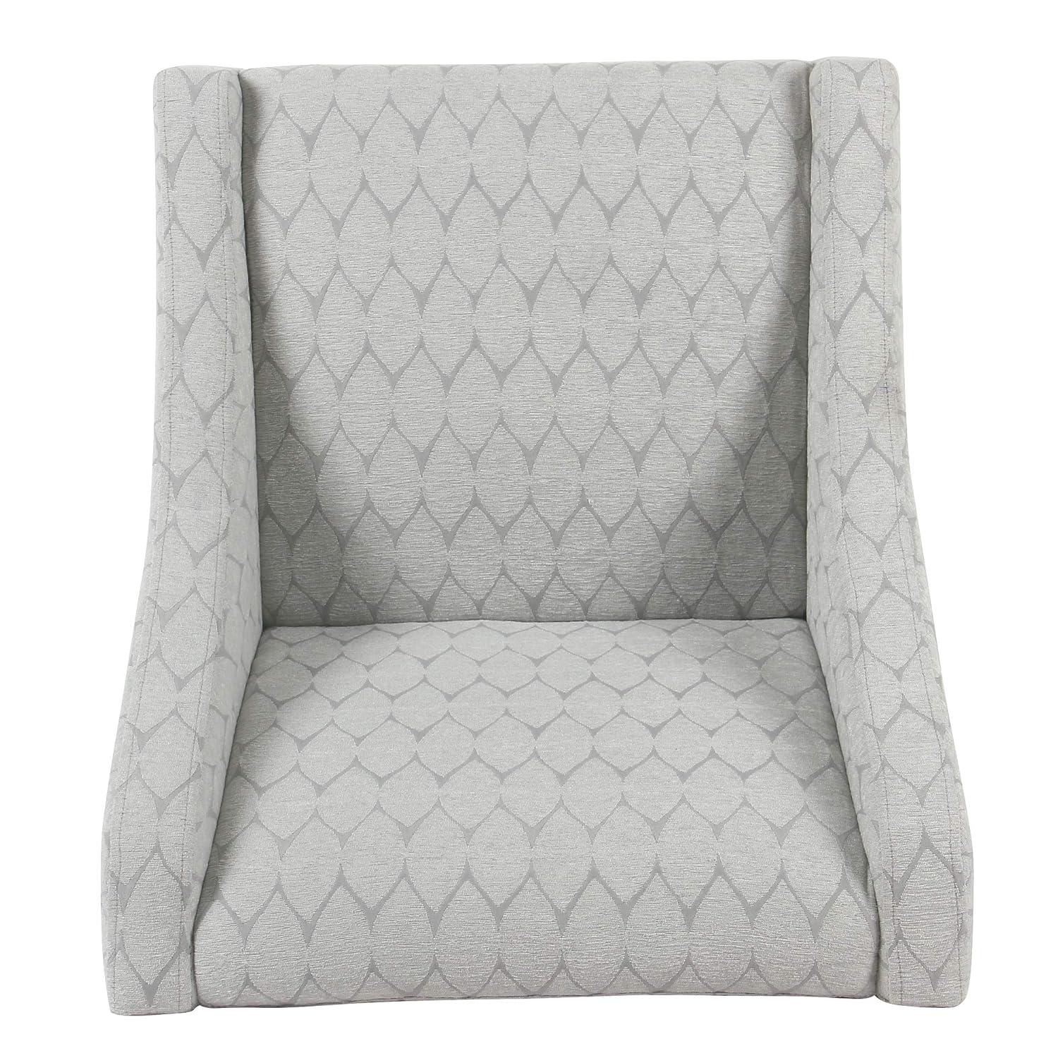 HomePop Modern Swoop Arm Accent Chair, Gray Leaf