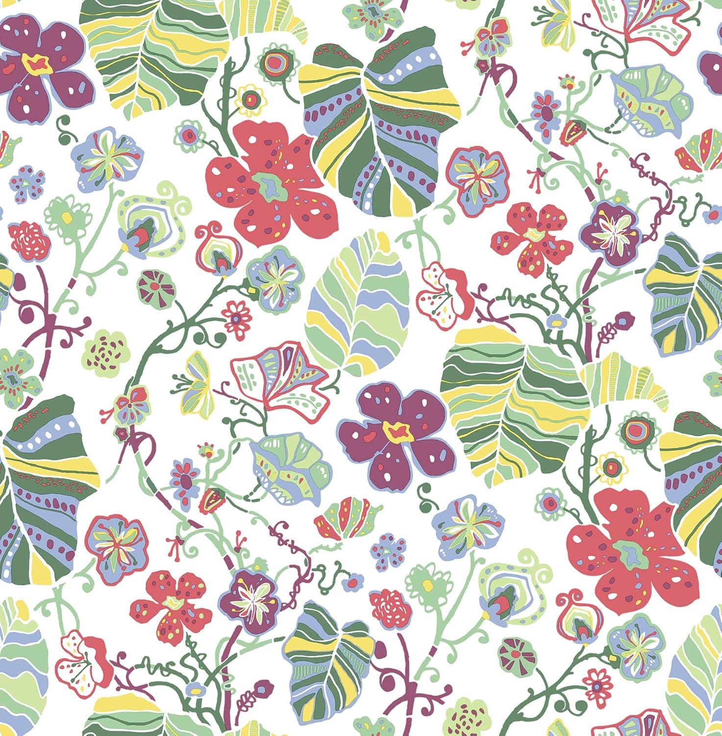 Gwyneth Multicolor Floral Non-Pasted Washable Wallpaper