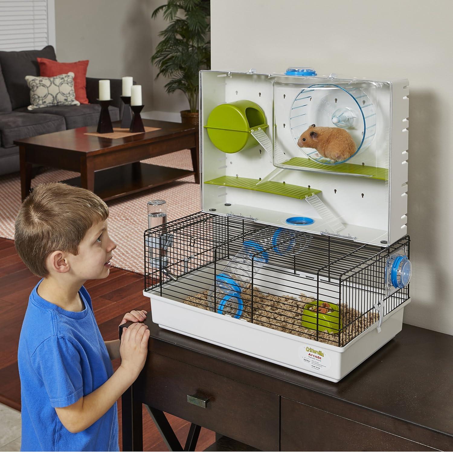 Multi-Level White and Green Hamster Starter Kit