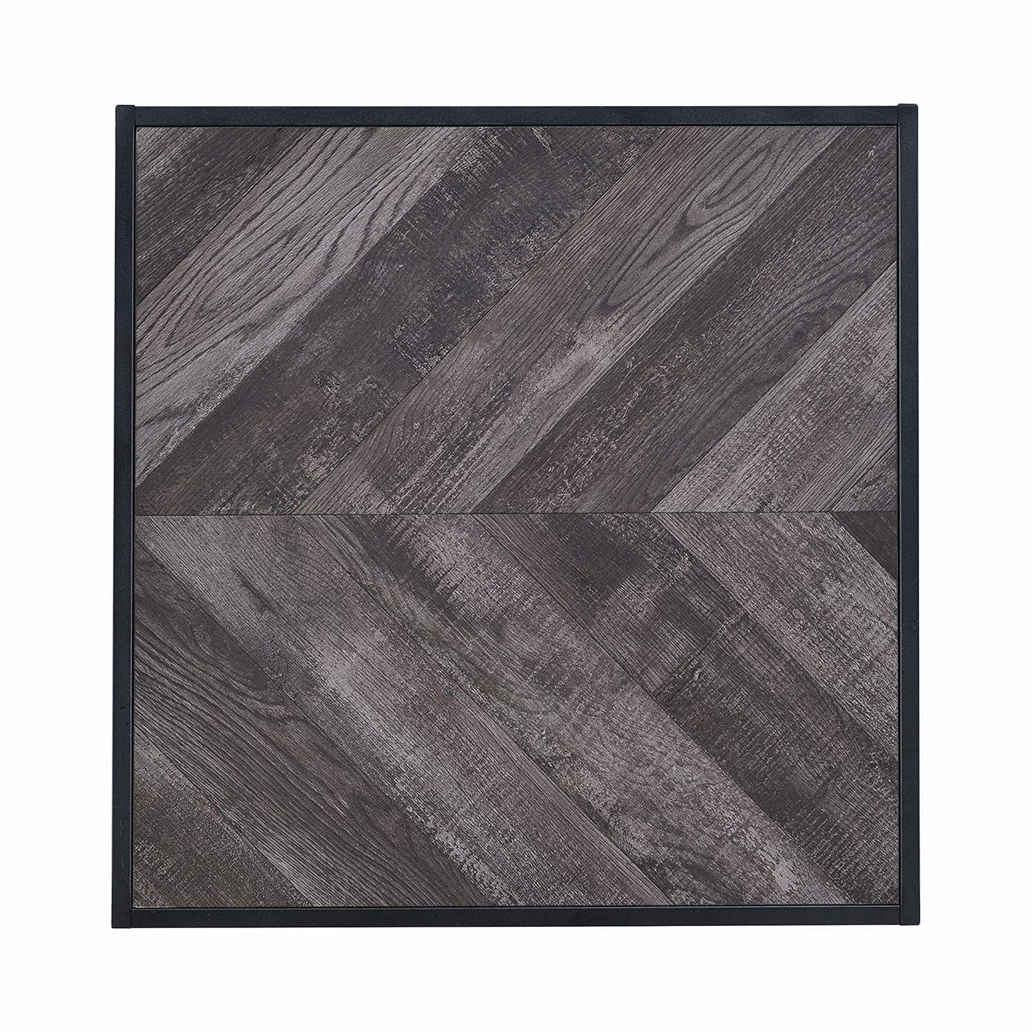 Beckley Wood End Table Gray Herringbone/Black - Coaster