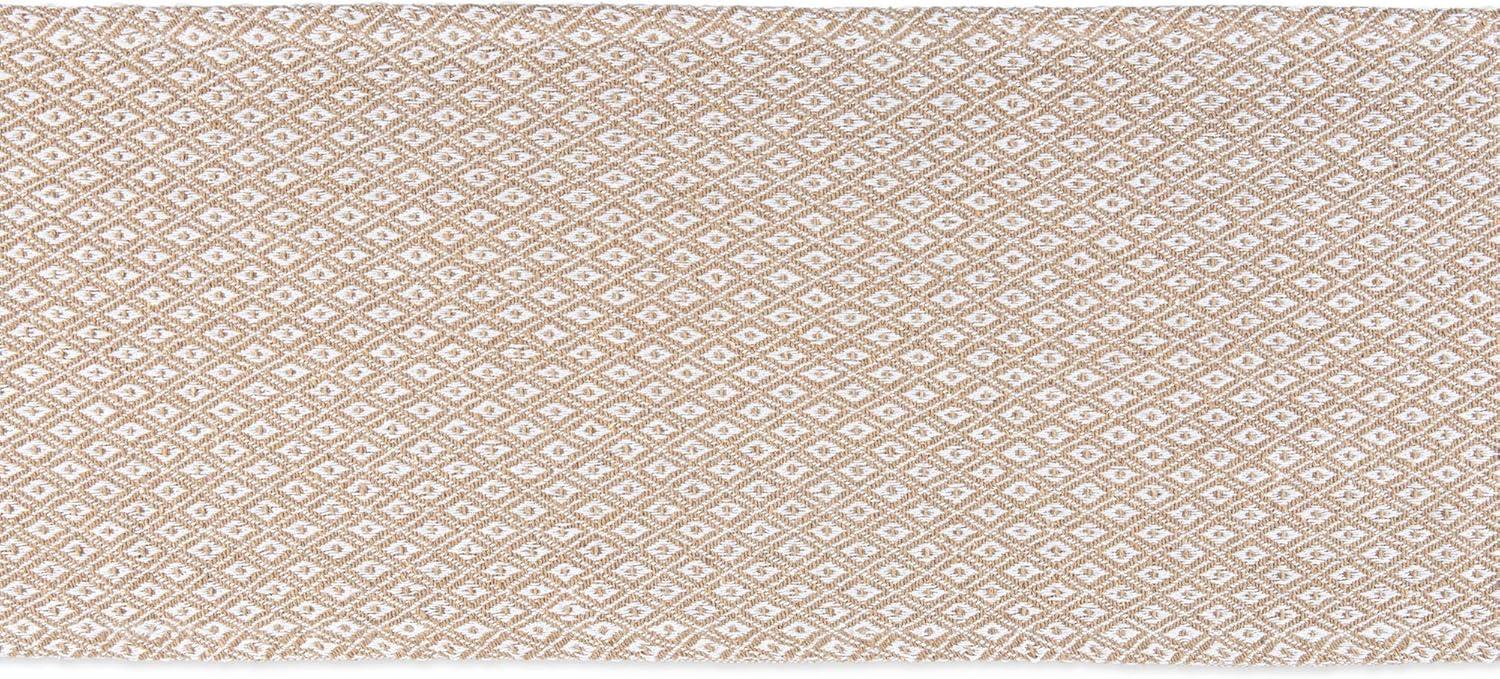 Rustic Beige and White Cotton Braided Table Runner 15x72