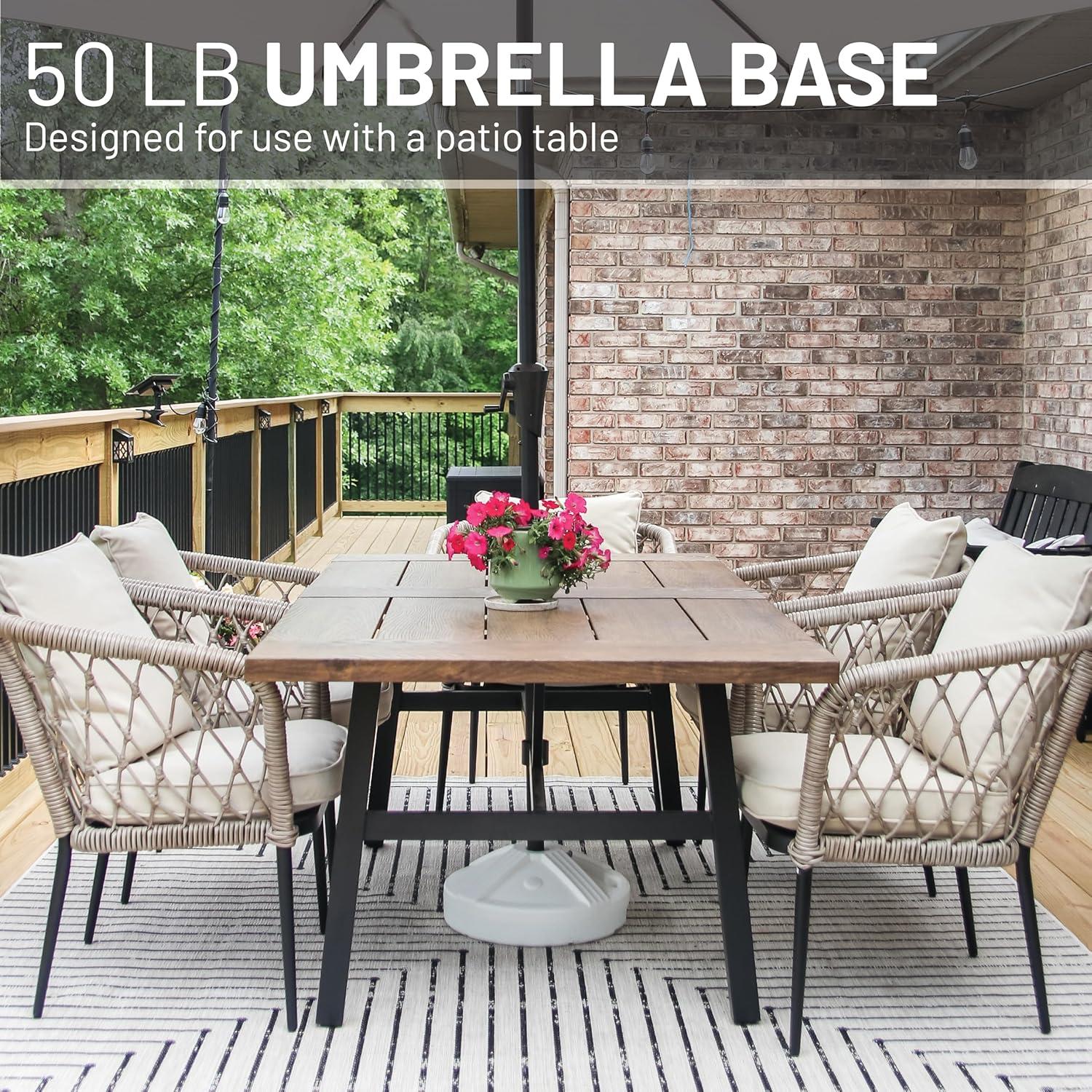 White Fillable Concrete Patio Umbrella Base