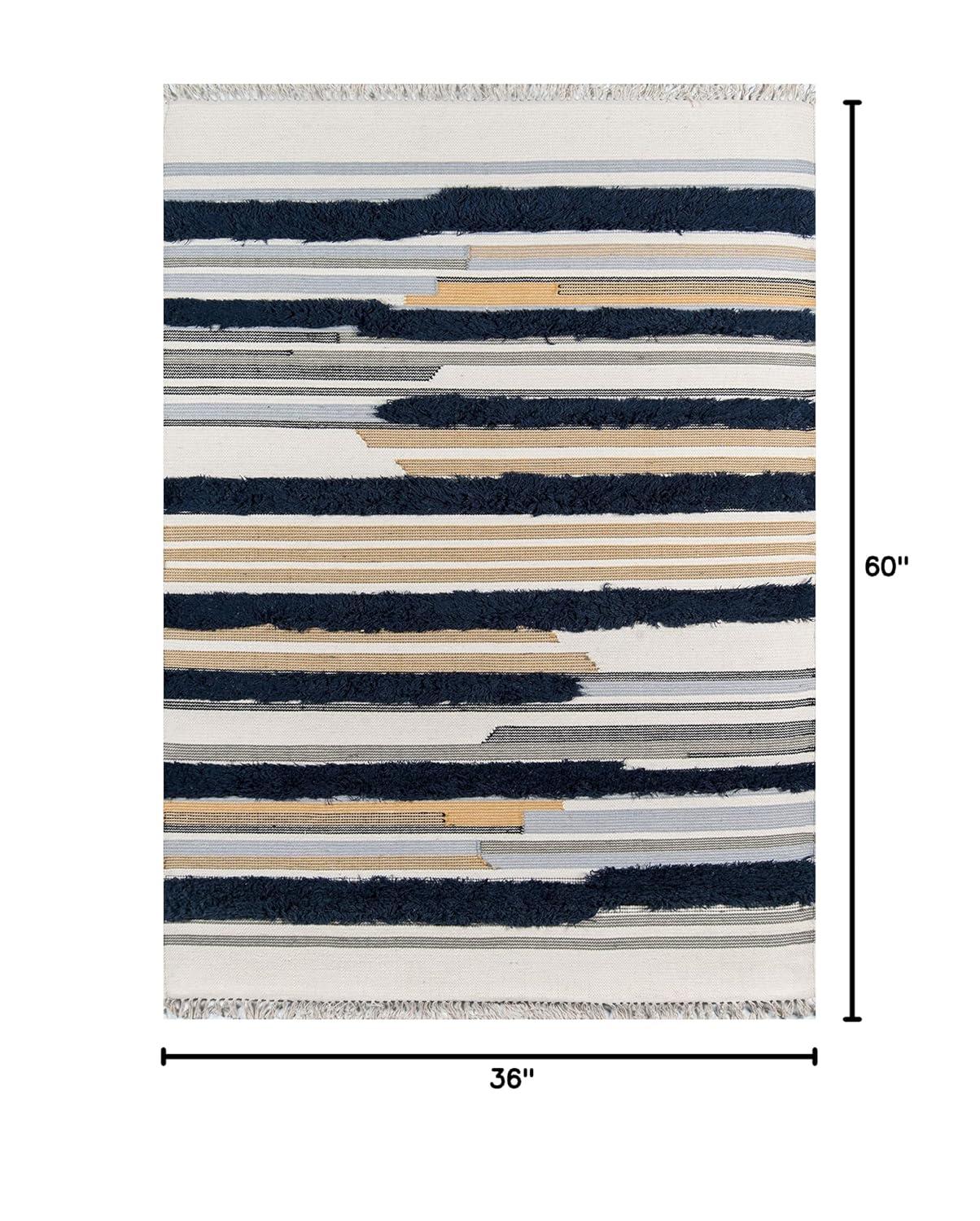 Novogratz Contemporary Rectangle Area Rug, Navy, 3' X 5'