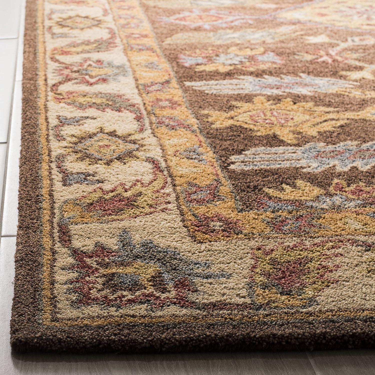 Antiquity AT502 Hand Tufted Area Rug - Dark Brown/Ivory - 3'x5' - Safavieh.