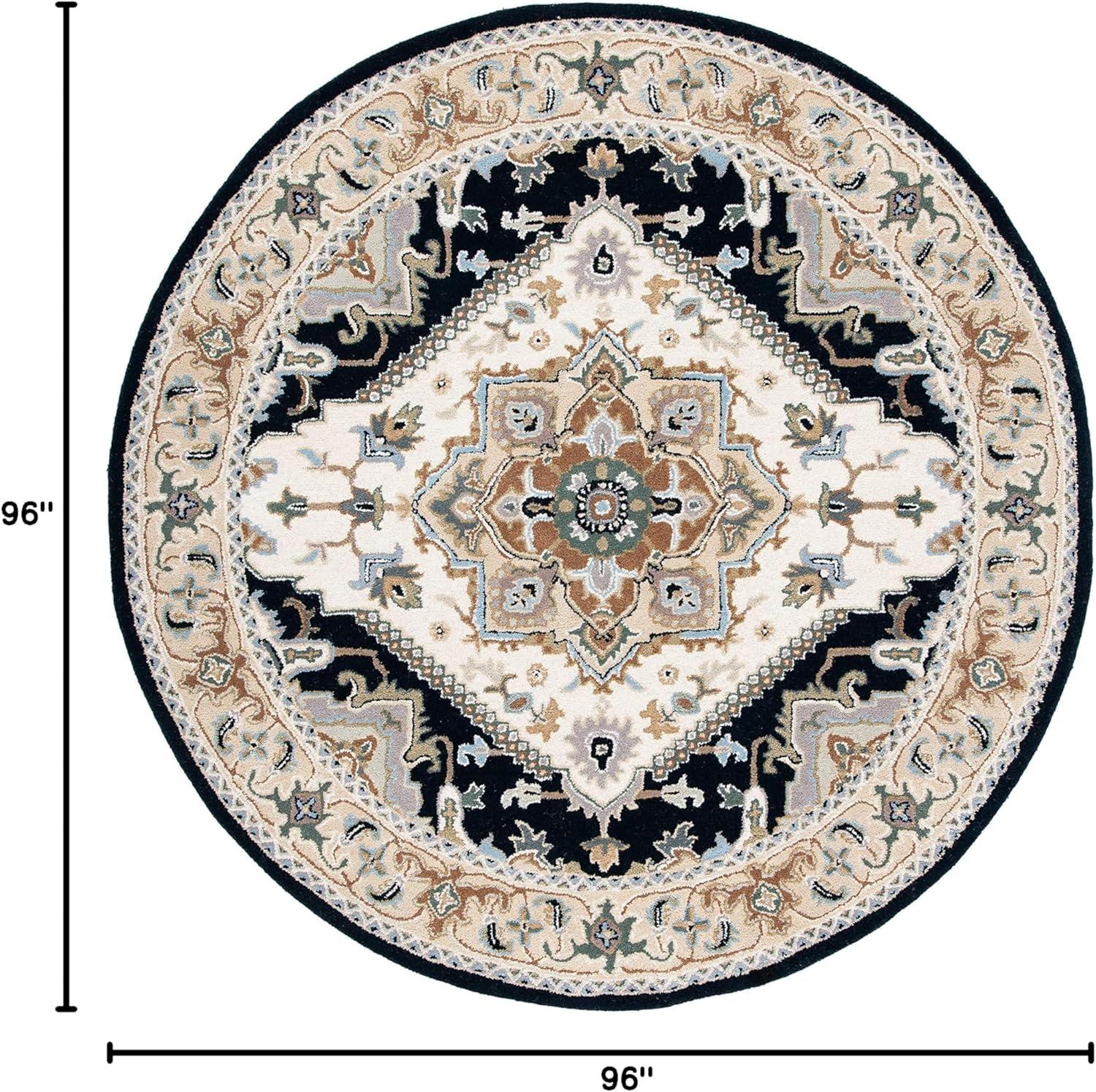 Heritage HG625 Handmade Area Rug - 8' Round - Red - Safavieh