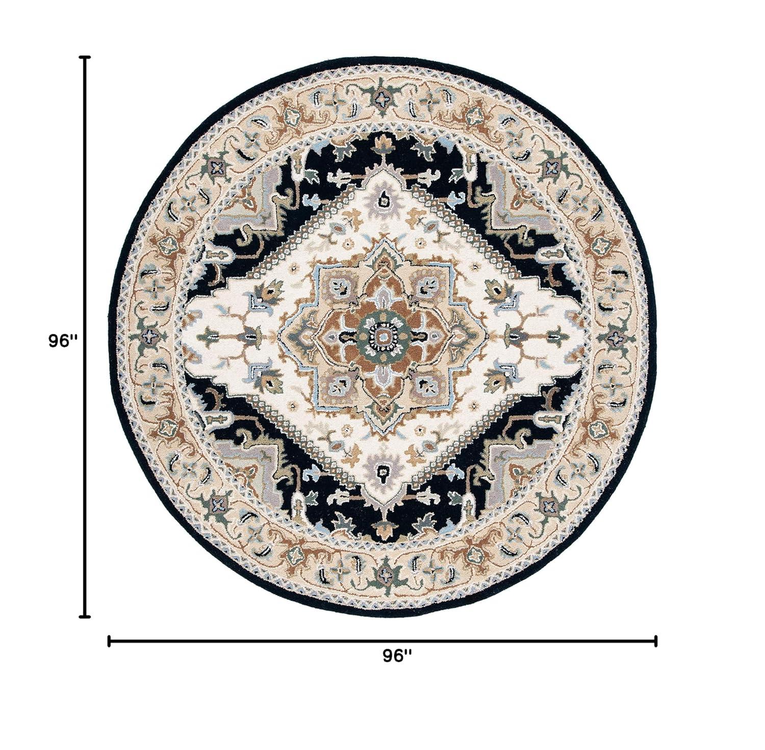 Heritage HG625 Handmade Area Rug - 8' Round - Red - Safavieh