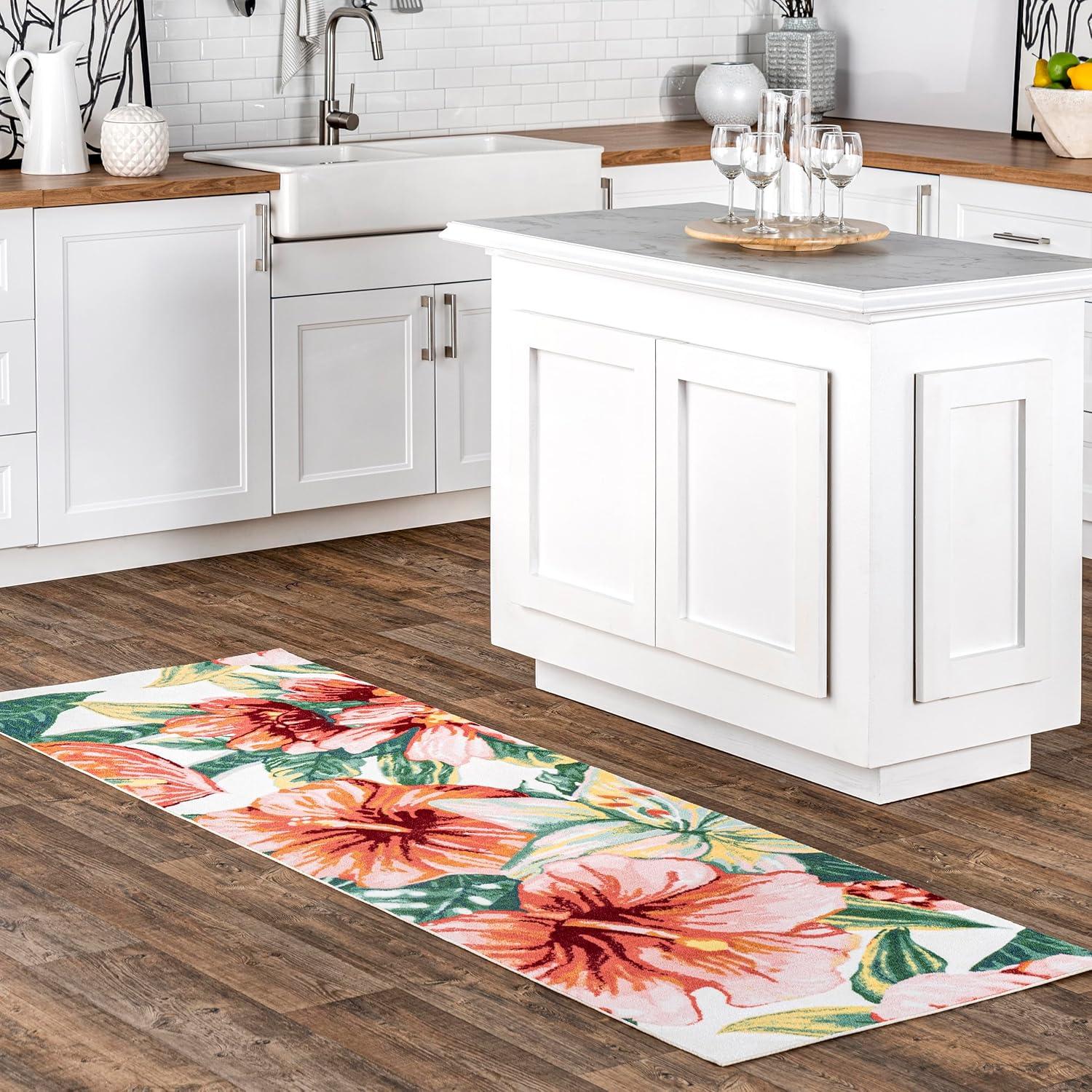 Multicolor Floral Reversible Indoor/Outdoor Runner Rug