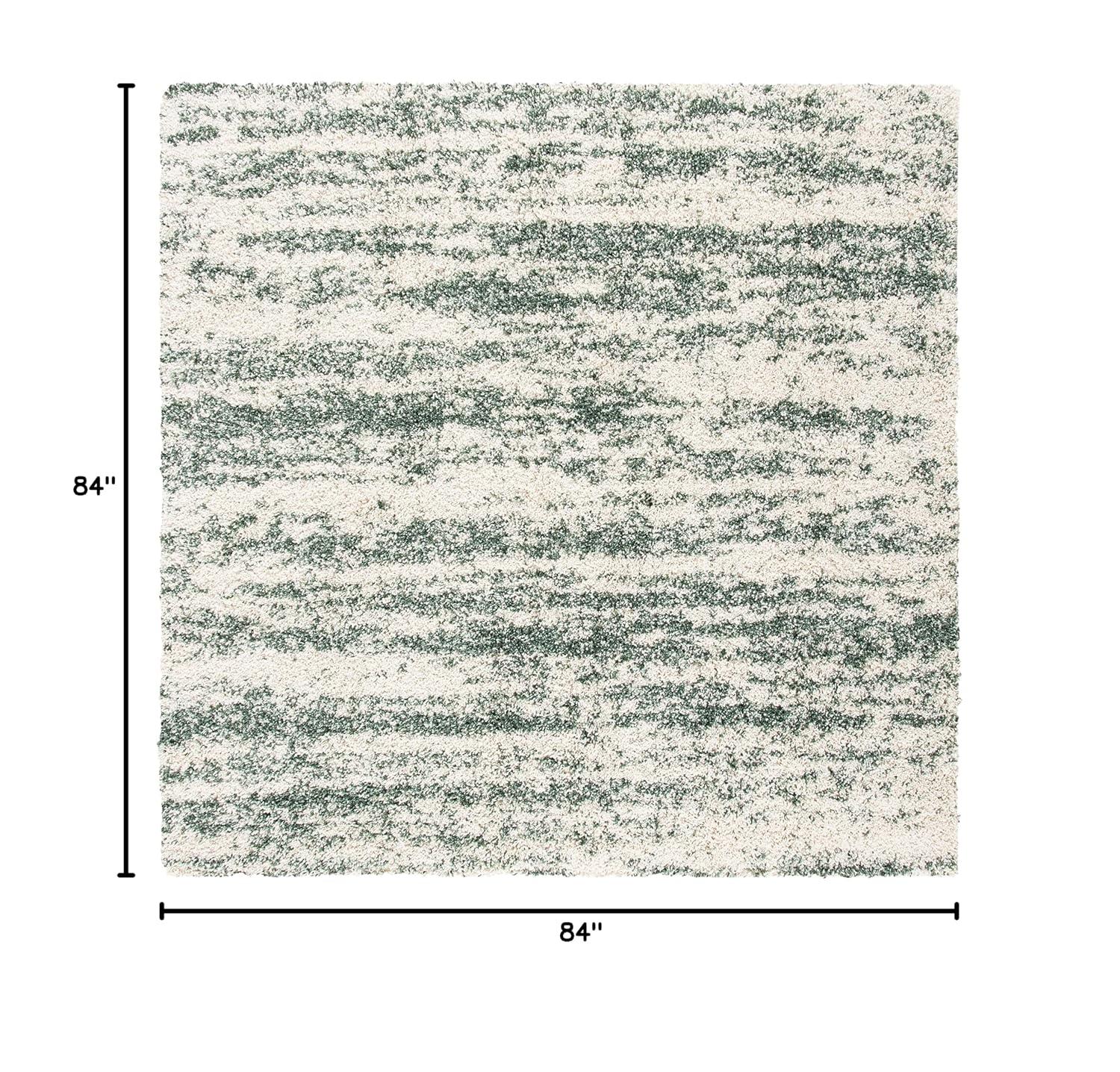 Hudson Shag SGH206 Power Loomed Area Rug - Ivory/Green - 7'x7' - Safavieh.