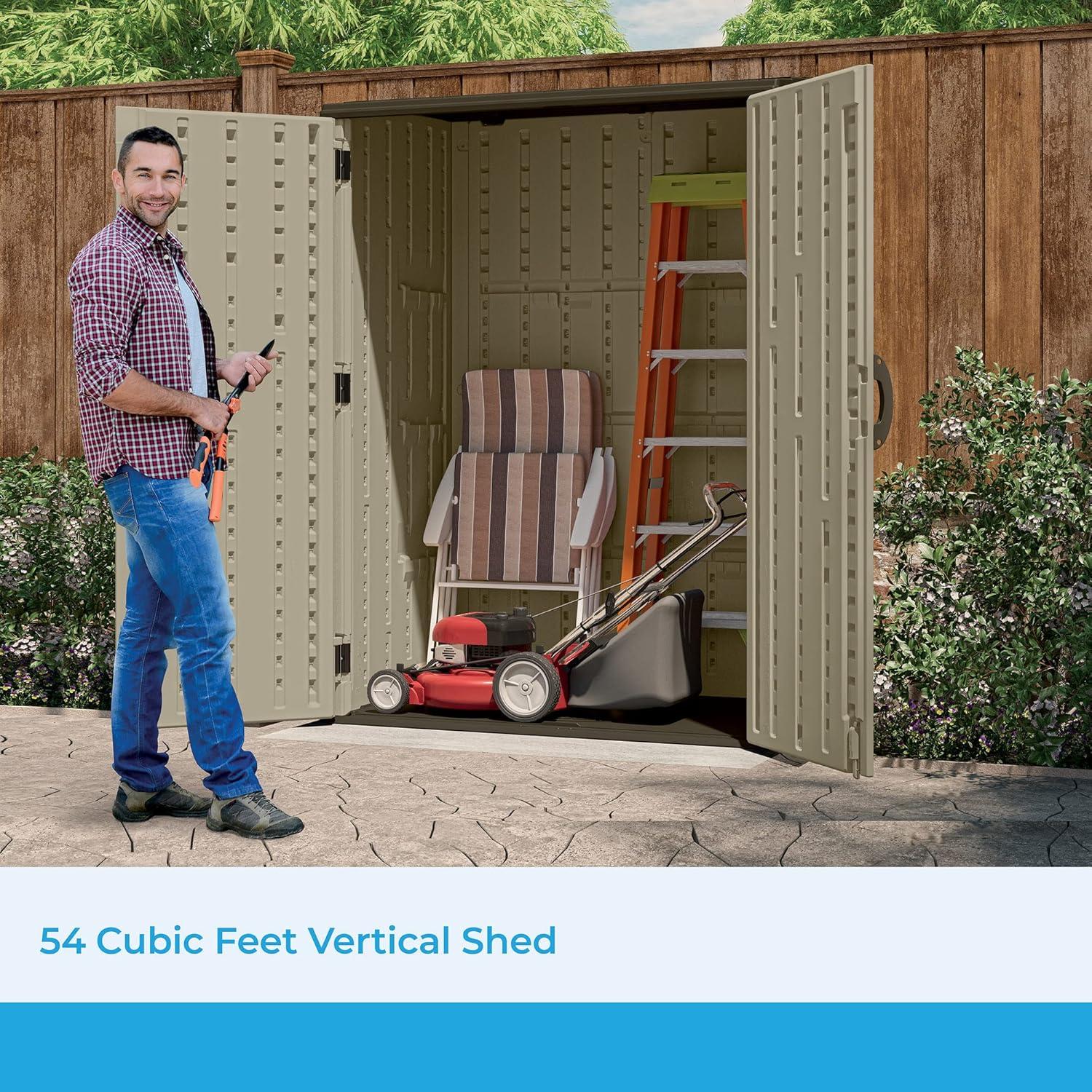 Suncast 53 in. W x 32.5 in. D Resin Vertical Tool Shed