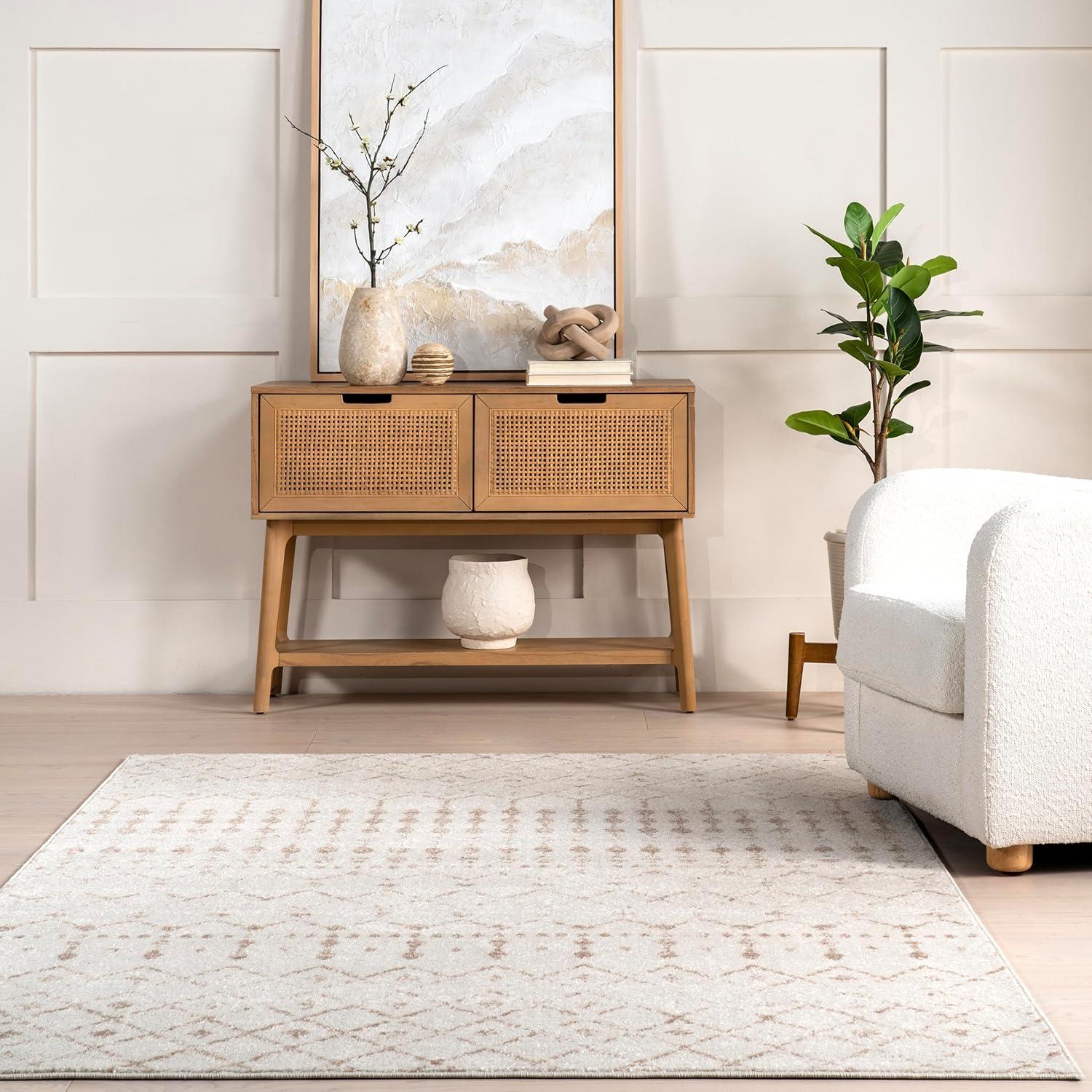 Nuloom Moroccan Blythe Indoor Area Rug, Round 6', Neutral