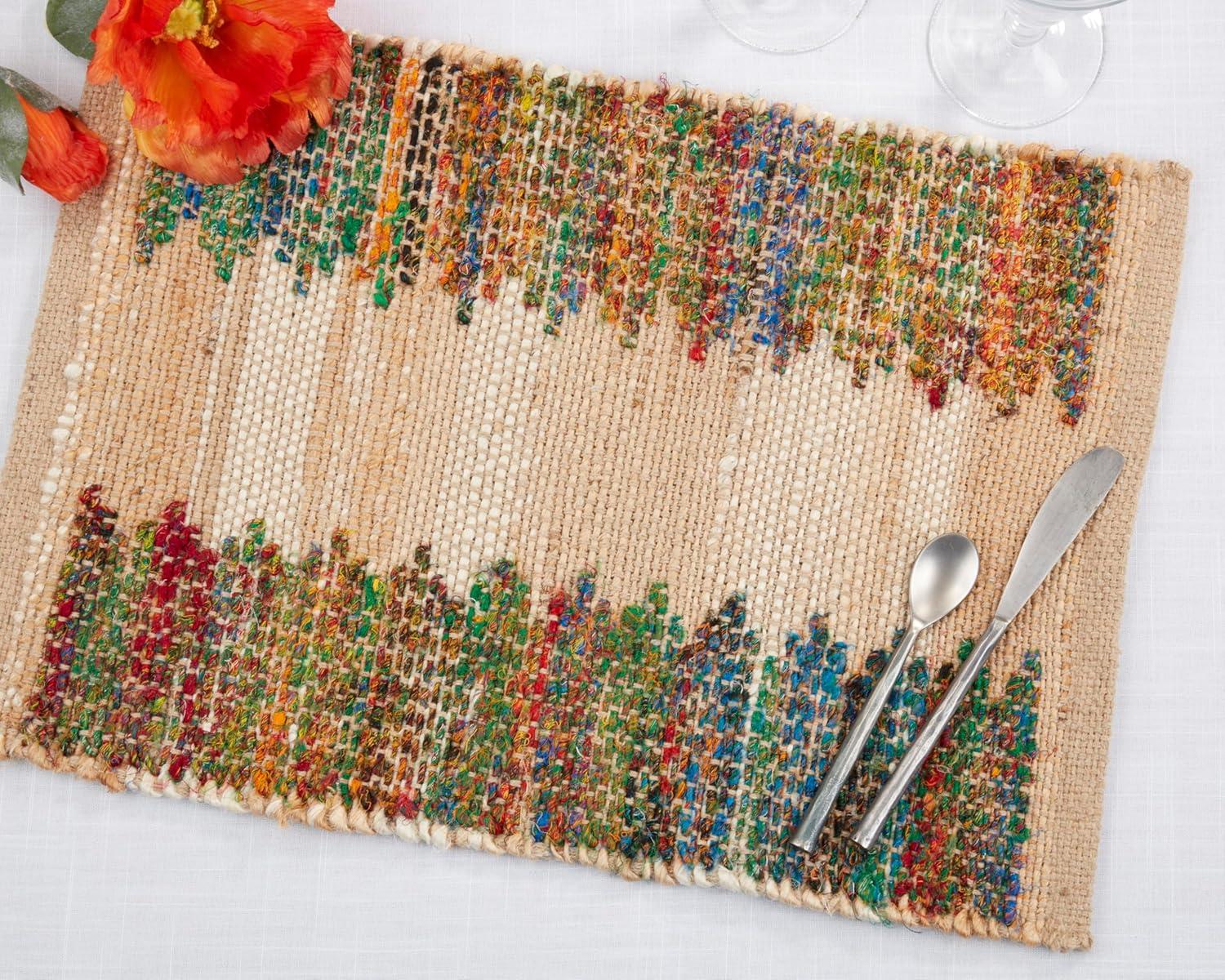 55% Jute - 45% Recycled Cotton No Pattern Rectangle Placemat