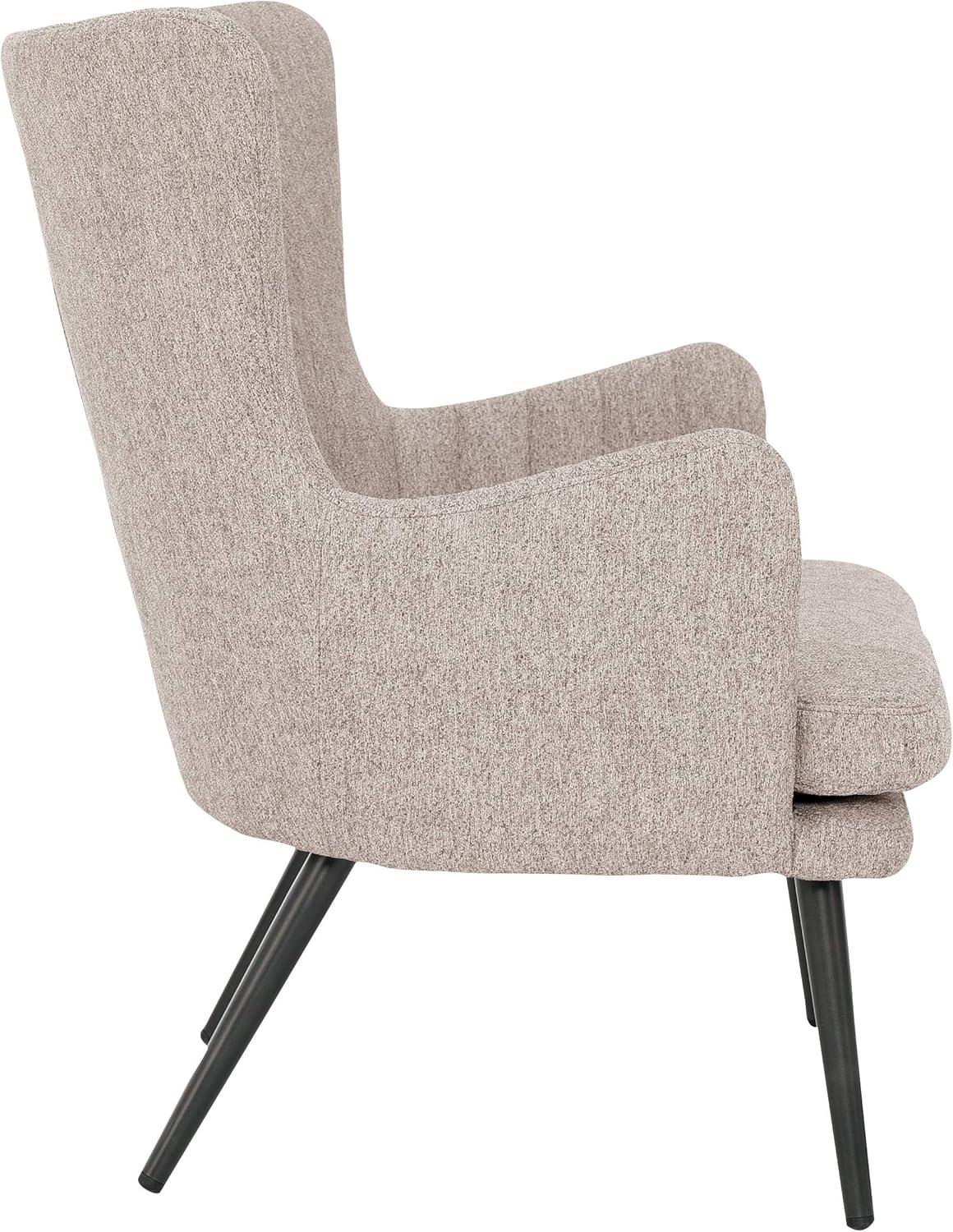 Jenson Accent Chair with Cappuccino Fabric and Grey Legs