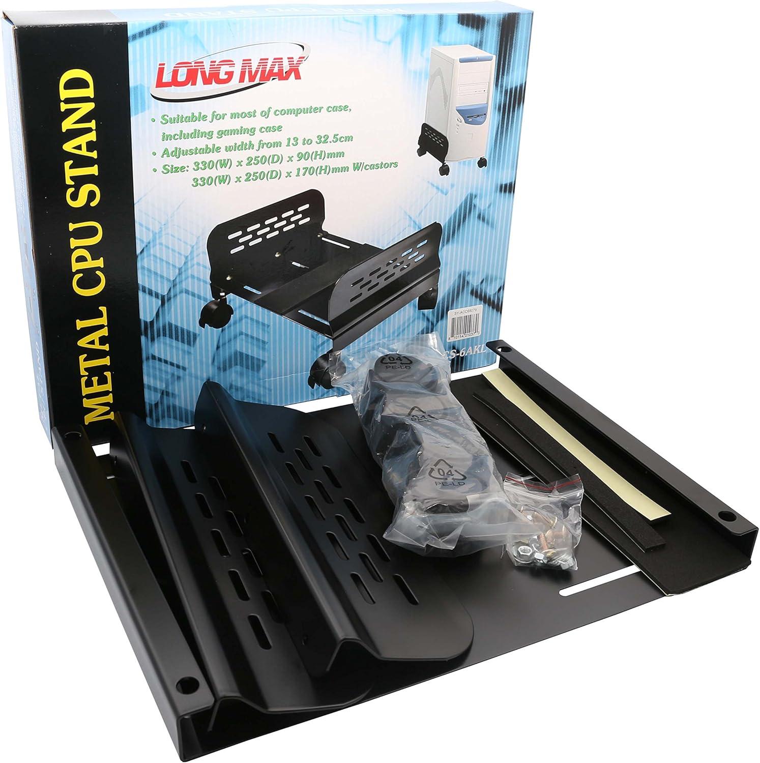 Syba SY-ACC65079 Metal Mobile Desktop Tower Computer Rolling Stand with Adjustable Width and Caster Wheels