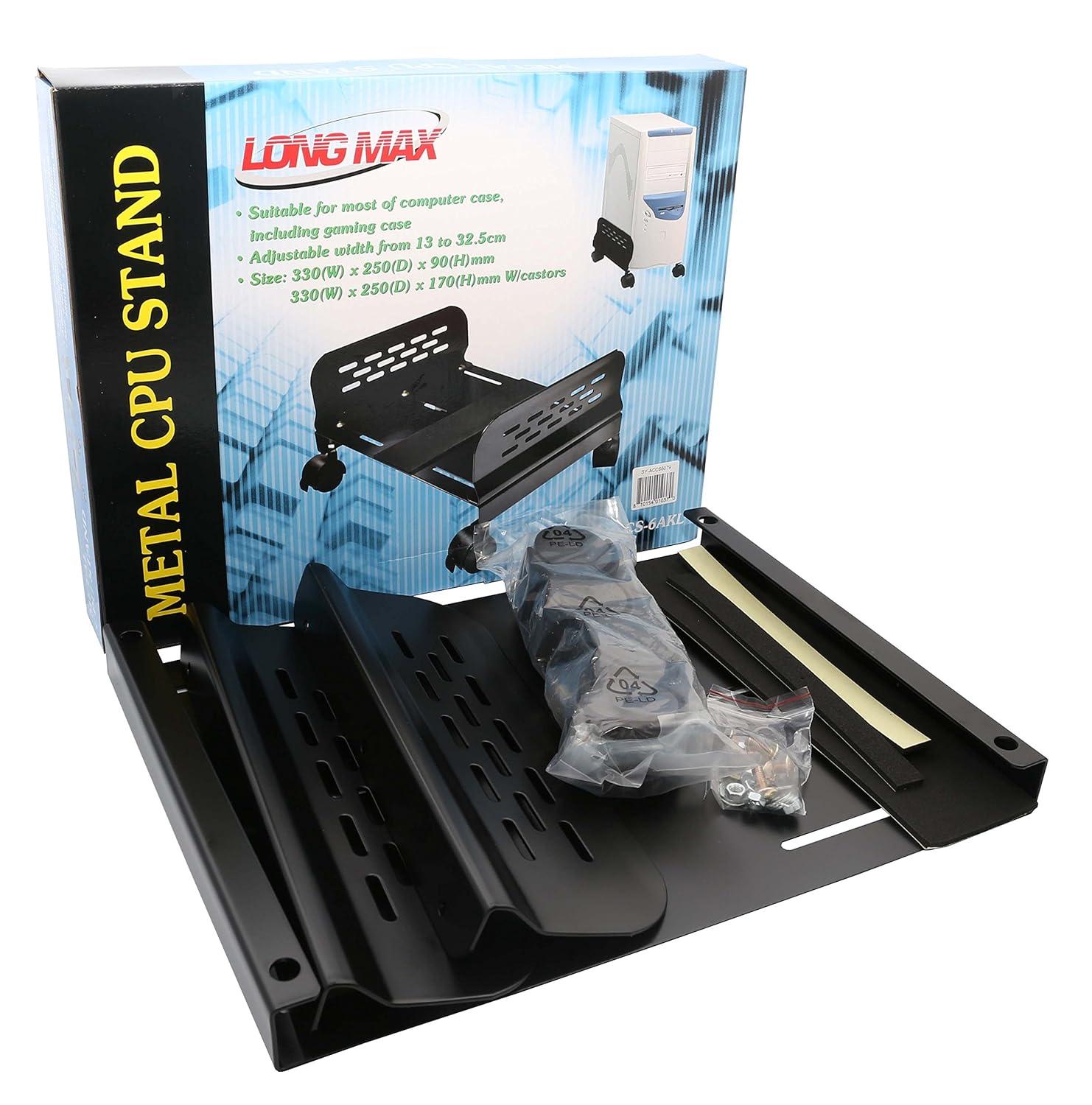 Syba SY-ACC65079 Metal Mobile Desktop Tower Computer Rolling Stand with Adjustable Width and Caster Wheels