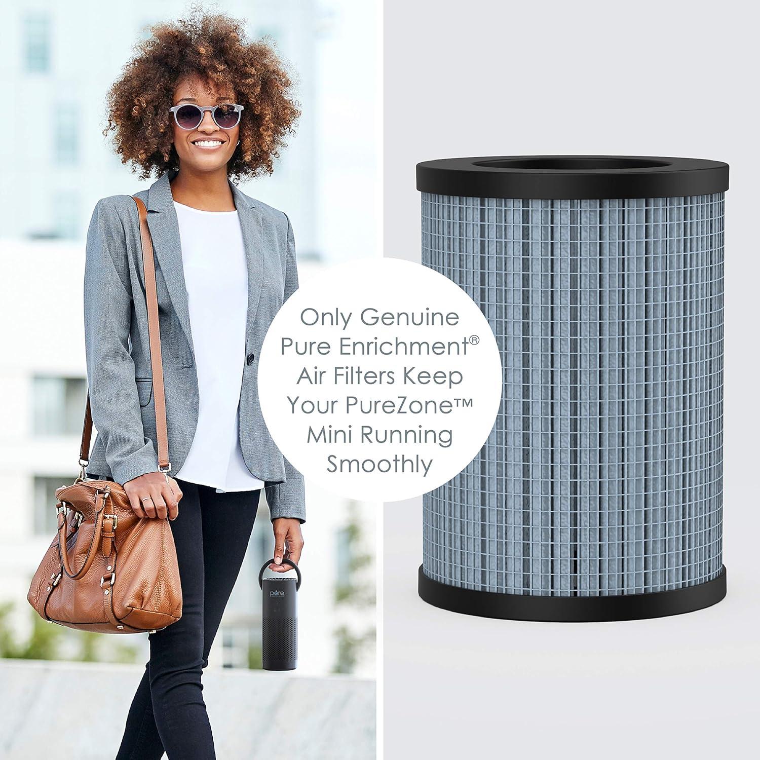 Pure Enrichment Pure Zone Mini True HEPA Air Filter: Captures Dust, Smoke, Pet Dander, Mold, Odors, Pollen, 1 Pack