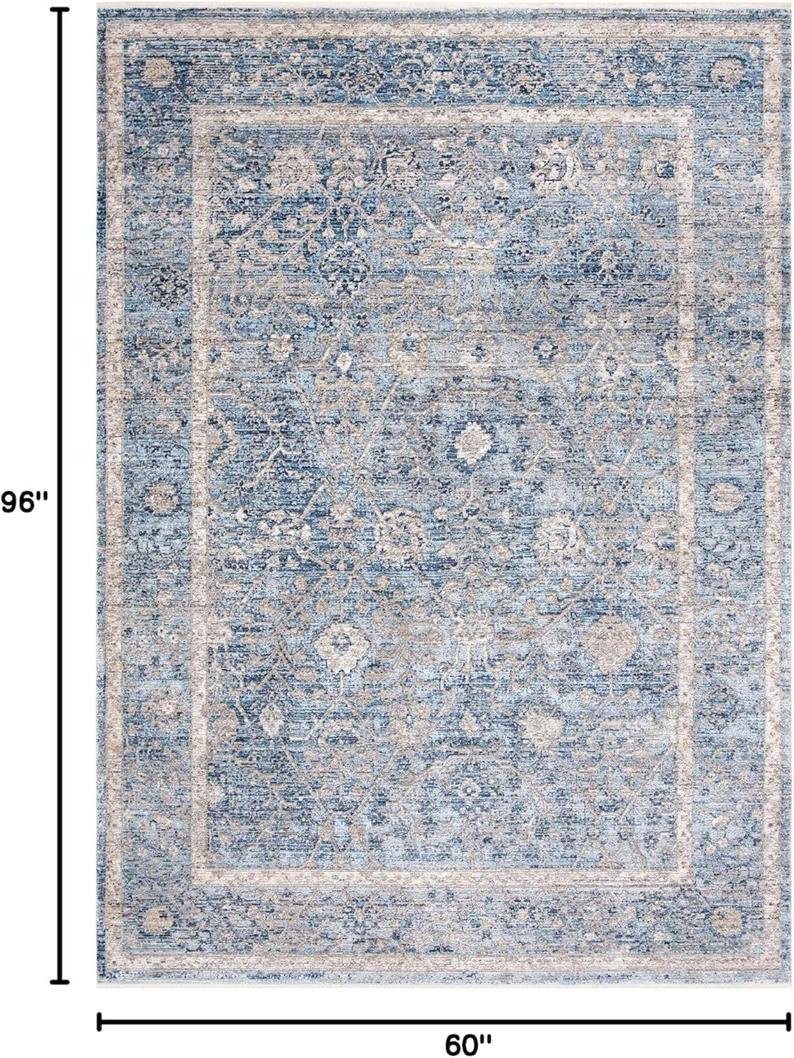 Dream DRM402 Power Loomed Area Rug - Grey/Turquoise - 5'x8' - Safavieh.