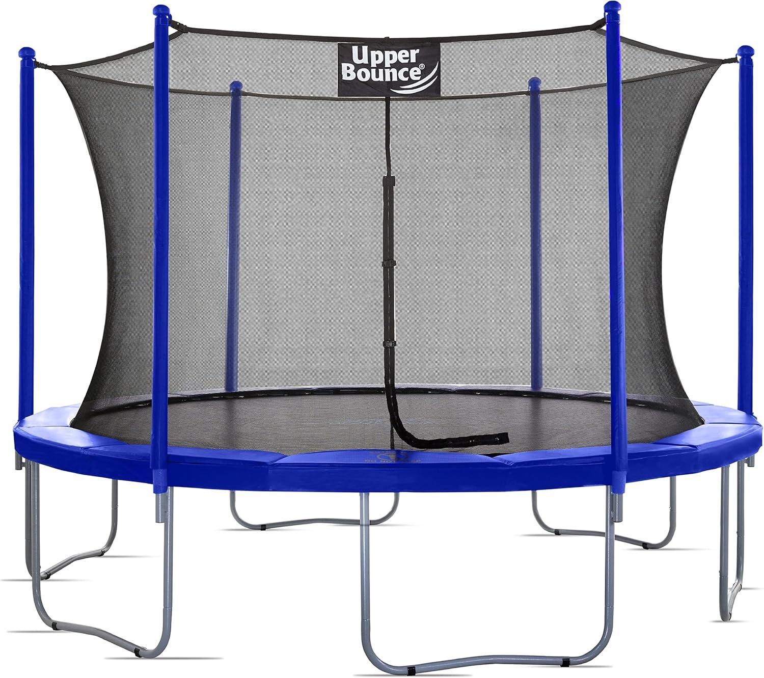 Machrus Upper Bounce 12 FT Round Trampoline Set with Safety Enclosure System – Backyard Trampoline - Outdoor Trampoline for Kids - Adults