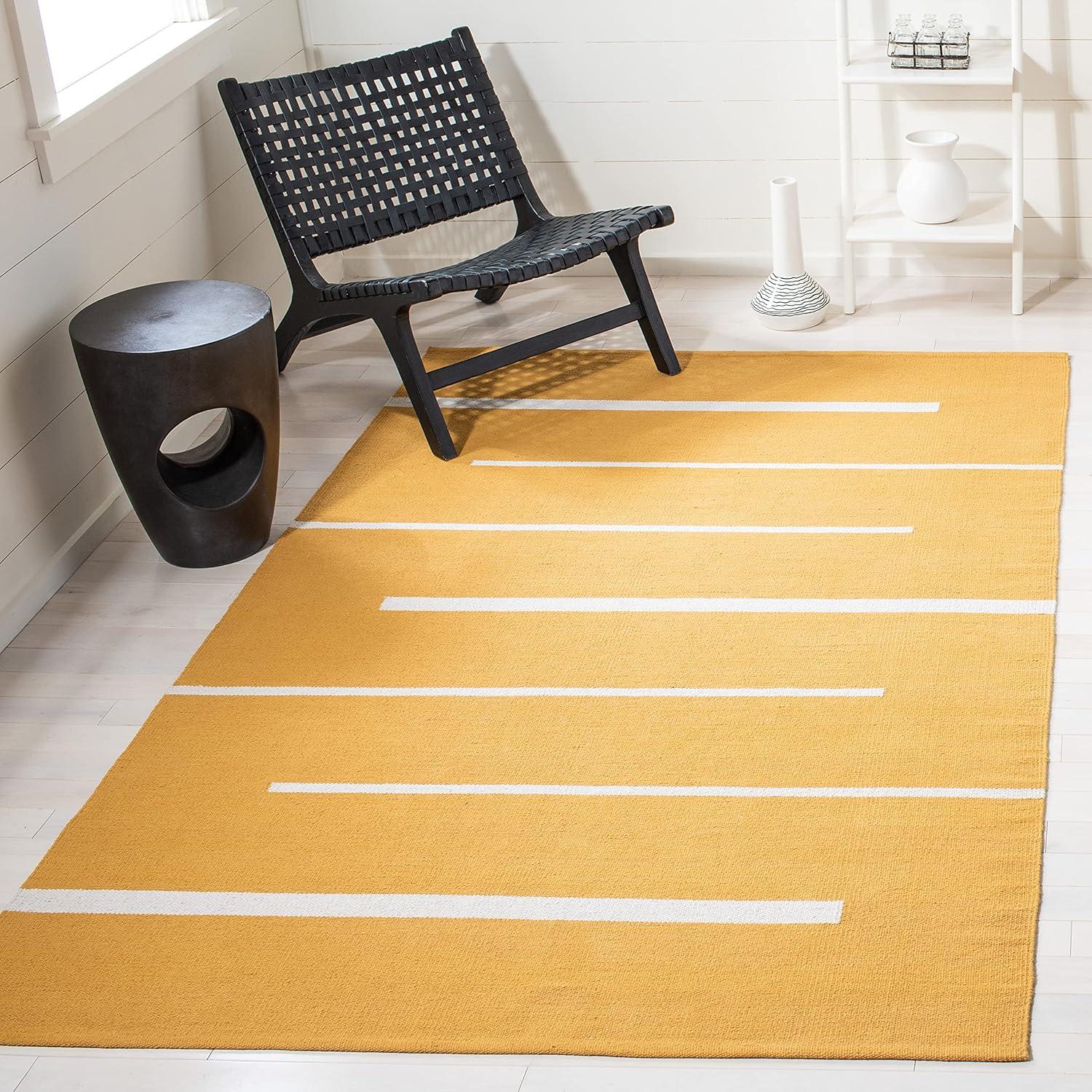 Montauk MTK311 Hand Woven Indoor Area Rug - Gold/Ivory - 6'x9' - Safavieh