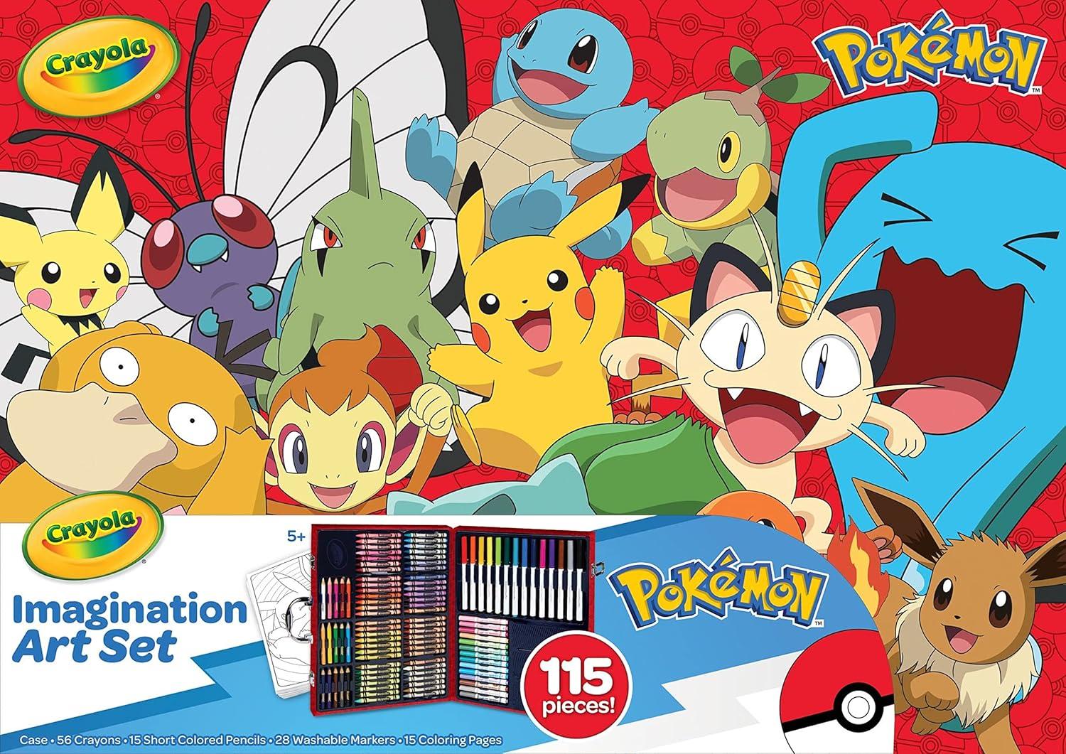 Crayola Imagination Art Set Pokemon: Drawing & Coloring Kit with Crayons, Markers, Pencils, & Sheets for Ages 5+