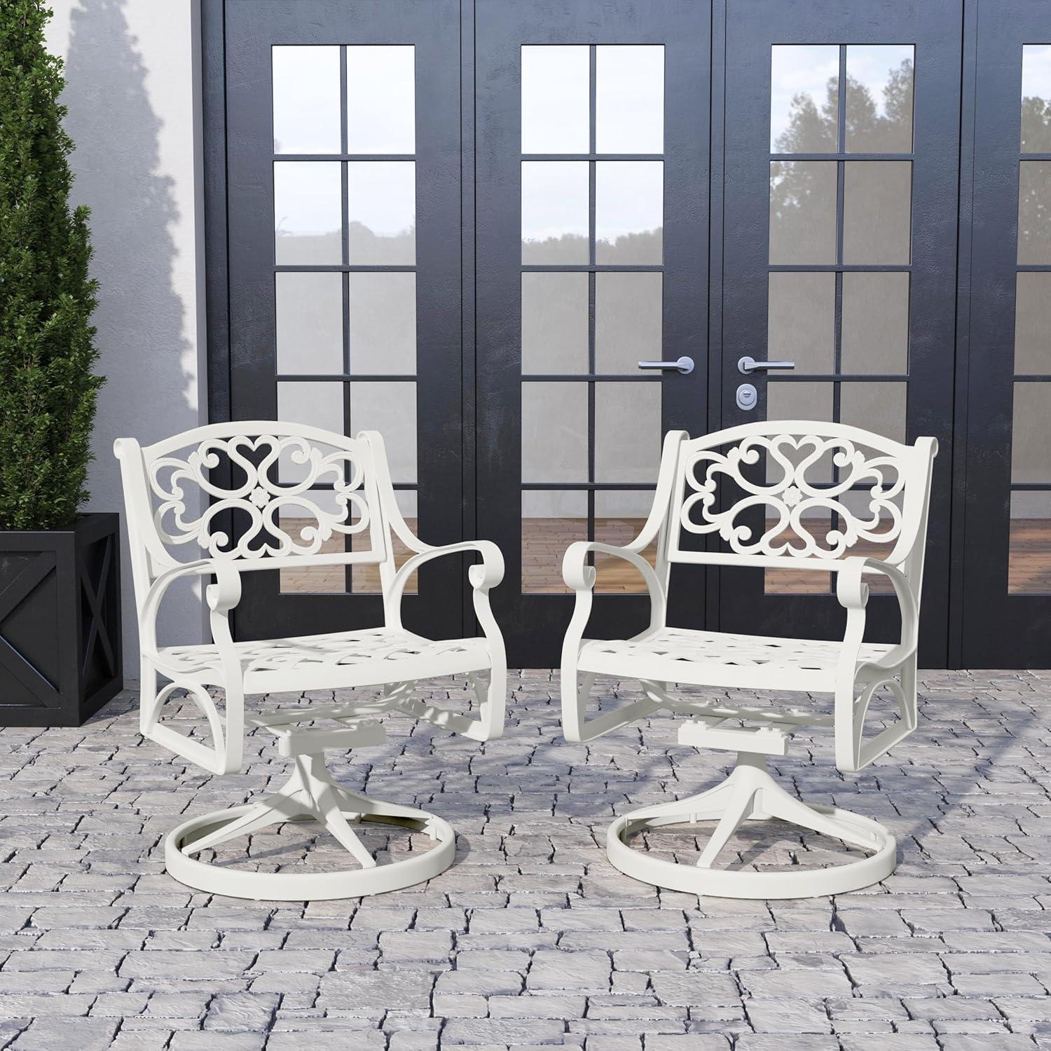 Homestyles Sanibel White Outdoor Swivel Rocking Chair