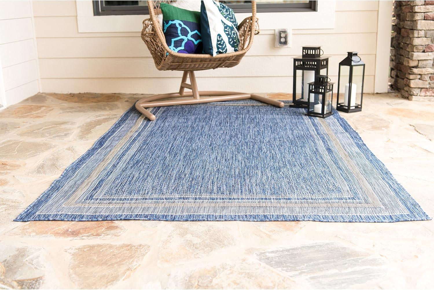 Unique Loom Outdoor Border Soft Border Border Woven Area Rug