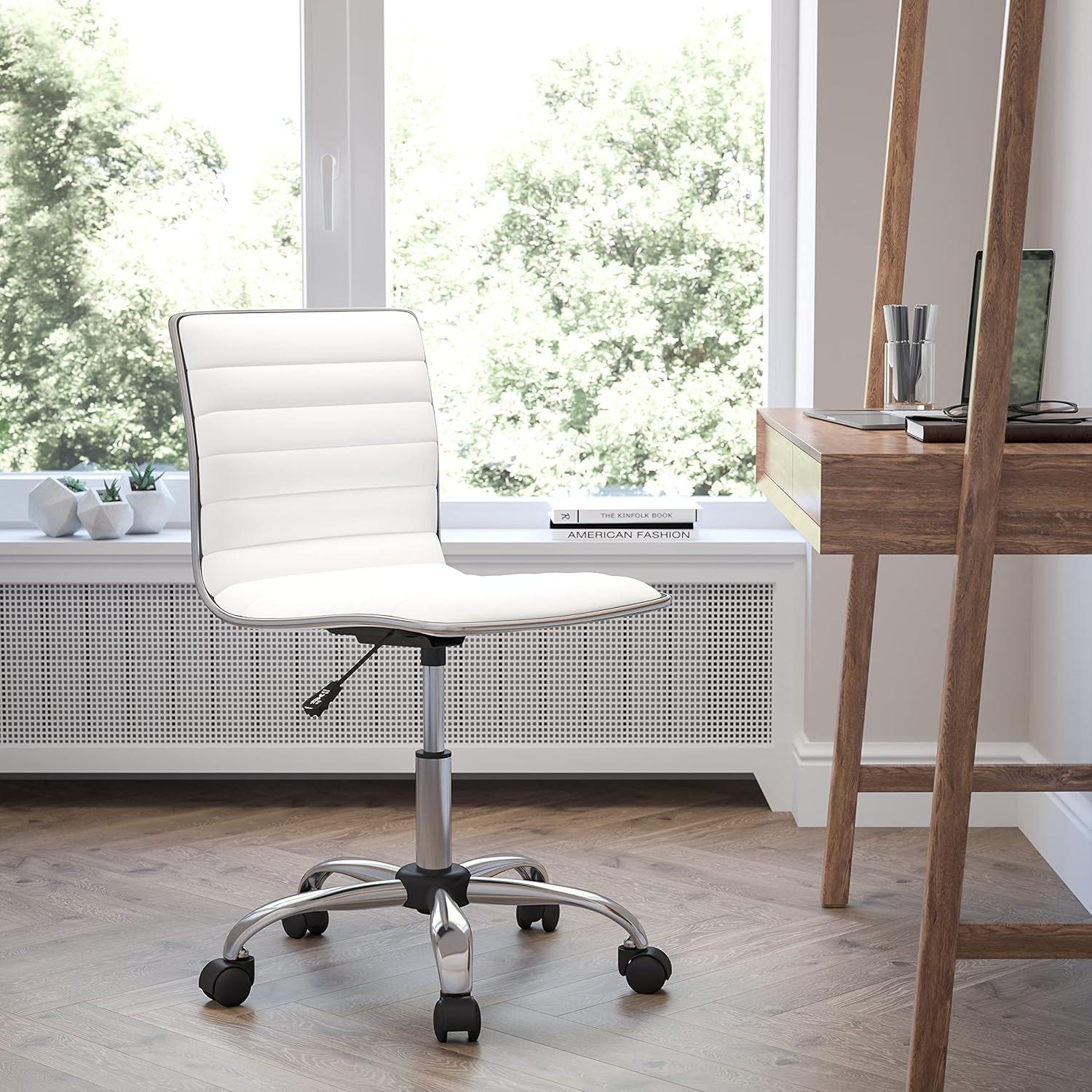 Flash Furniture Low Back Designer Armless Ribbed Swivel Task Office Chair