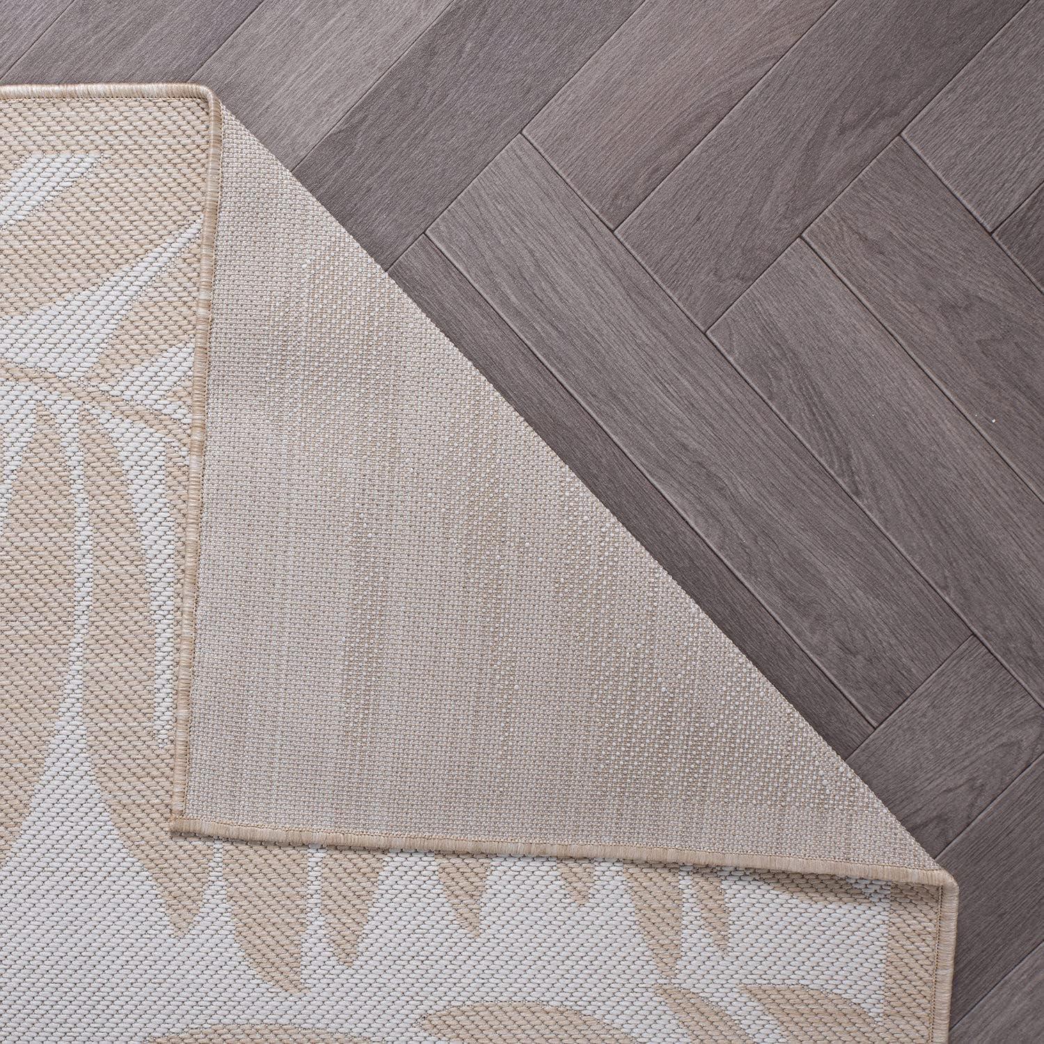 World Rug Gallery Floral Leaves Textured Flat Weave Indoor/Outdoor Area Rug - NATURAL 7'10"X10'