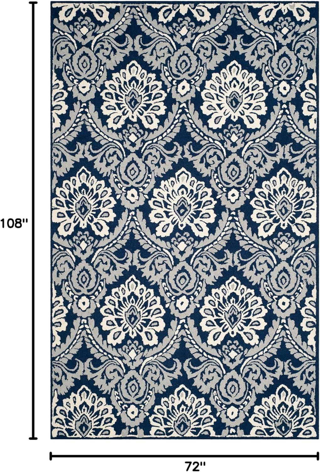 Blossom BLM106 Hand Tufted Indoor Area Rug - Blue/Ivory - 6'x9' - Safavieh