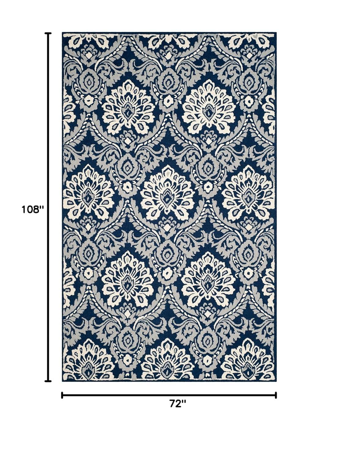 Blossom BLM106 Hand Tufted Indoor Area Rug - Blue/Ivory - 6'x9' - Safavieh