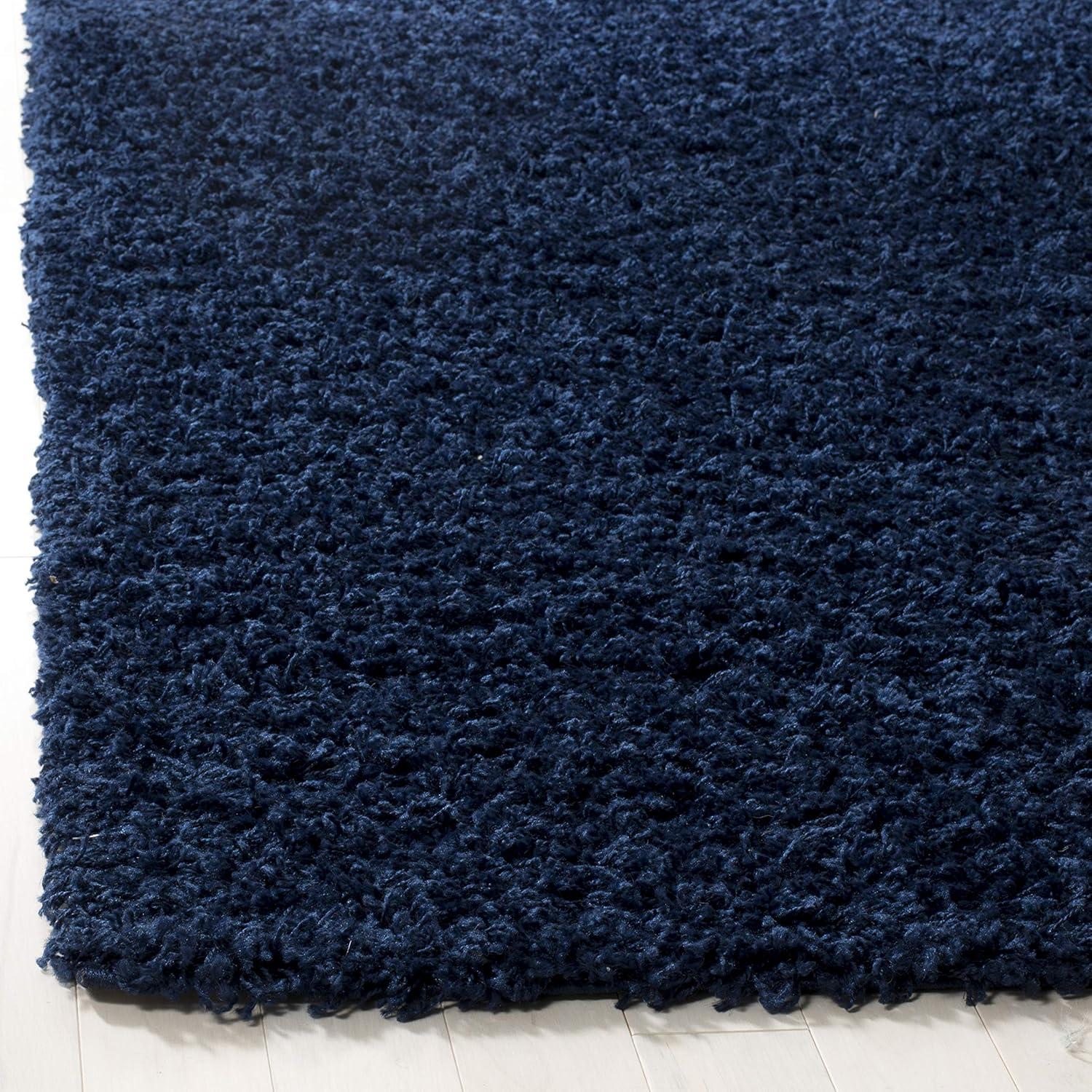 Athens Shag SGA119 Power Loomed Indoor Accent Rug - Navy - 4'x6' - Safavieh