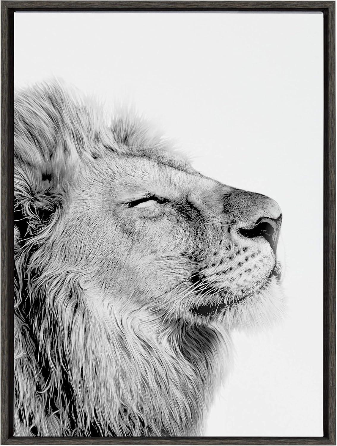 Sylvie Lion Self Actualizing Framed Canvas by Amy Peterson - Kate & Laurel All Things Decor