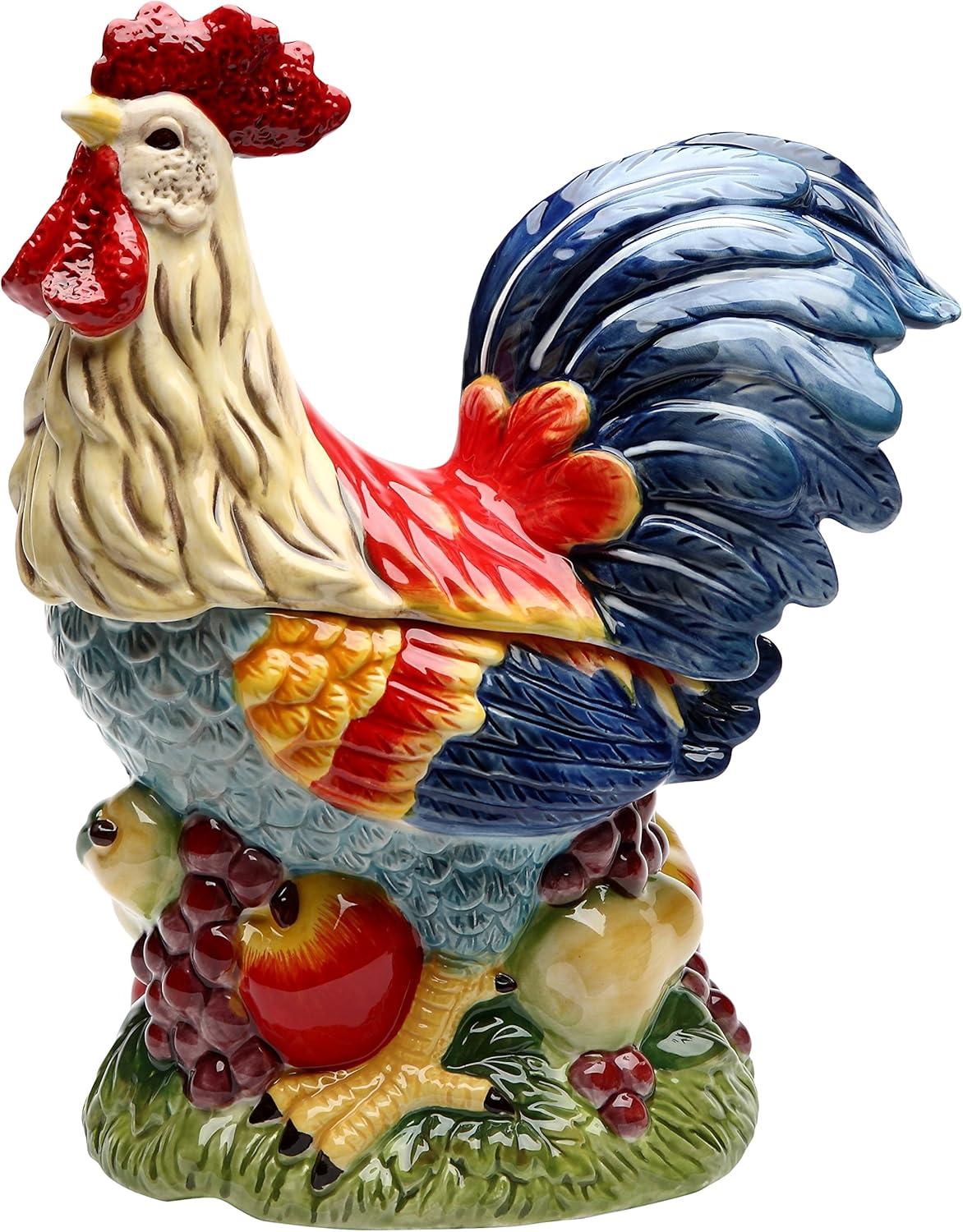 Kevins Gift Shoppe Ceramic Colorful Rooster Cookie Jar