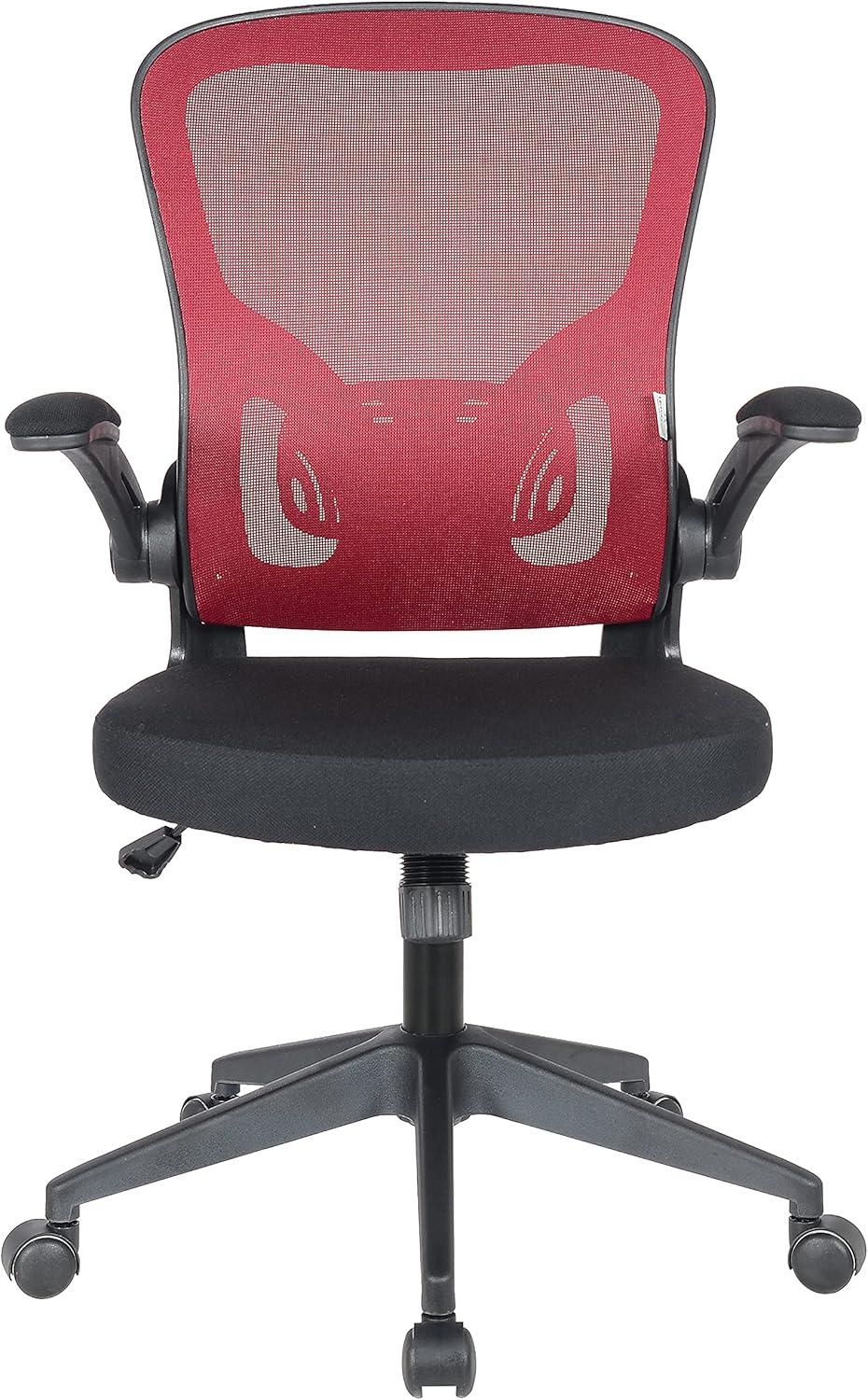 LeisureMod Newton Single Ergonomic Mesh Lumbar Support Adjustable Height Swivel Office Chair