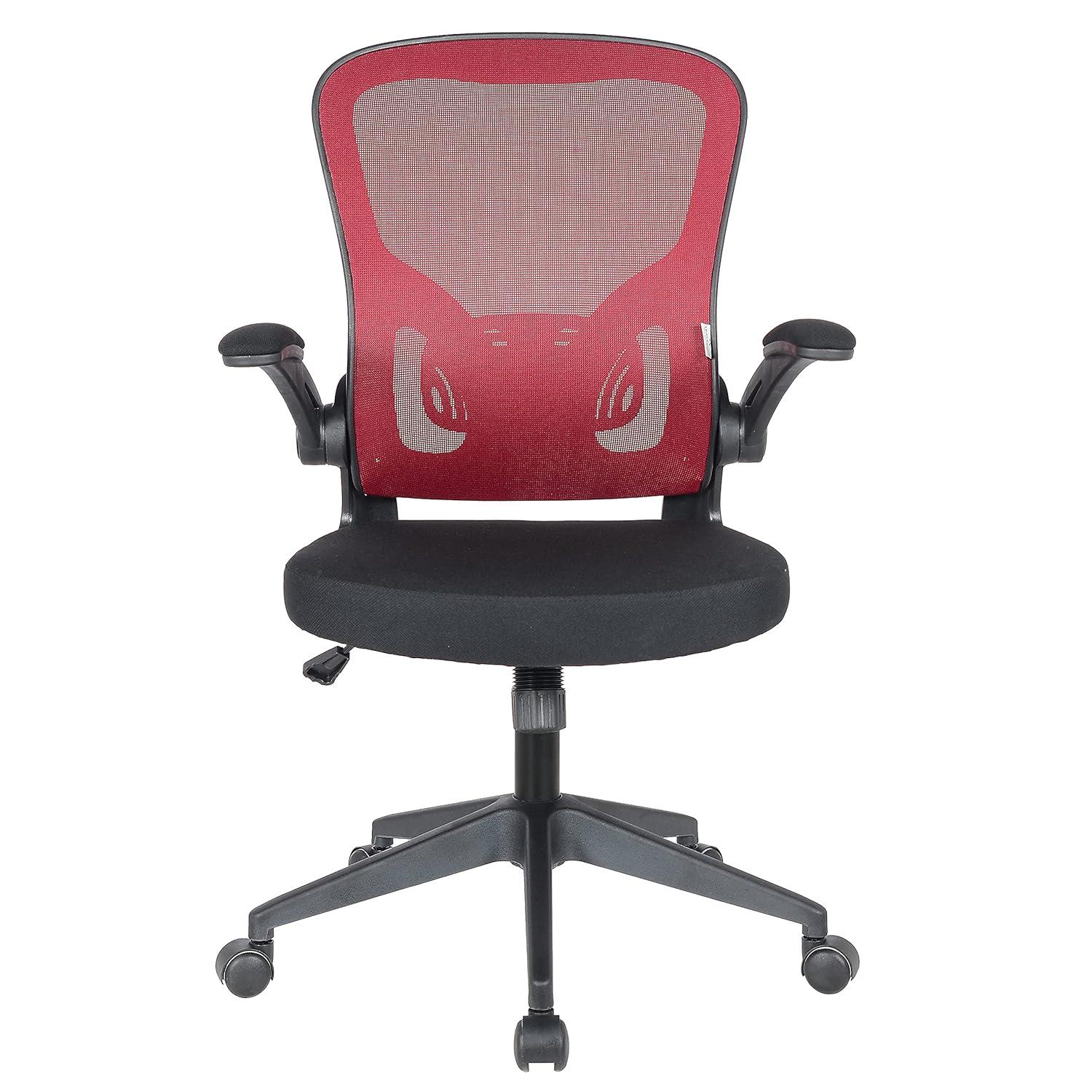 LeisureMod Newton Single Ergonomic Mesh Lumbar Support Adjustable Height Swivel Office Chair