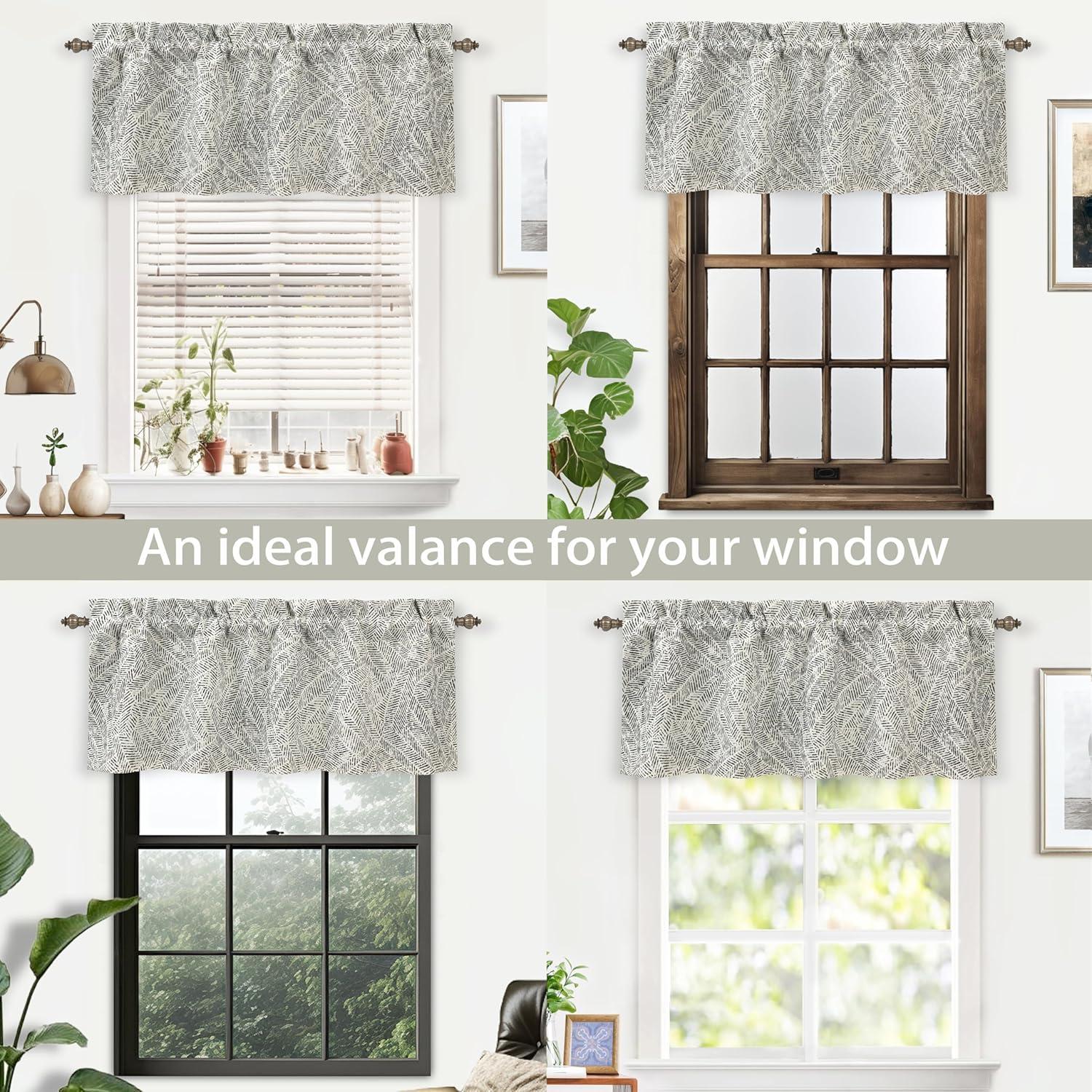 Roman Abstract Tailored 52'' W Window Valance