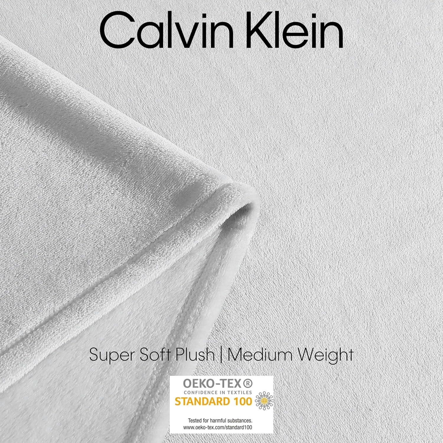 Calvin Klein Core Plush Solid Reversible Blanket