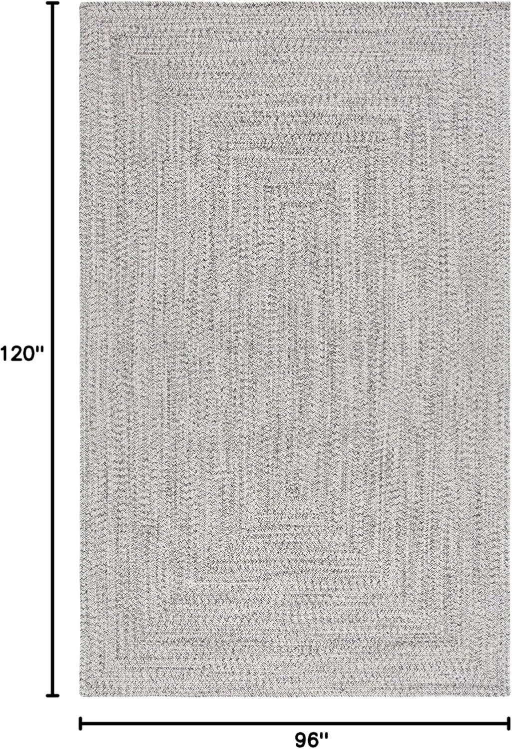 SAFAVIEH Braided Gino Distressed Machine Washable Reversible Area Rug, Grey/Ivory, 8' x 10'