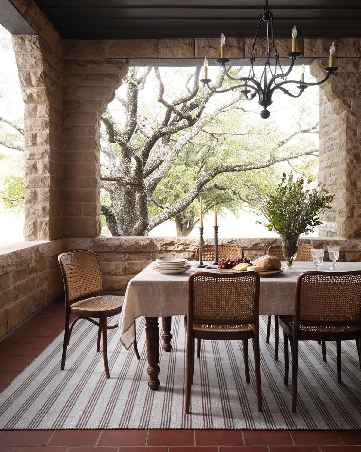 Magnolia Home by Joanna Gaines x Loloi Indoor / Outdoor Charlie Silver / Bark Area Rug