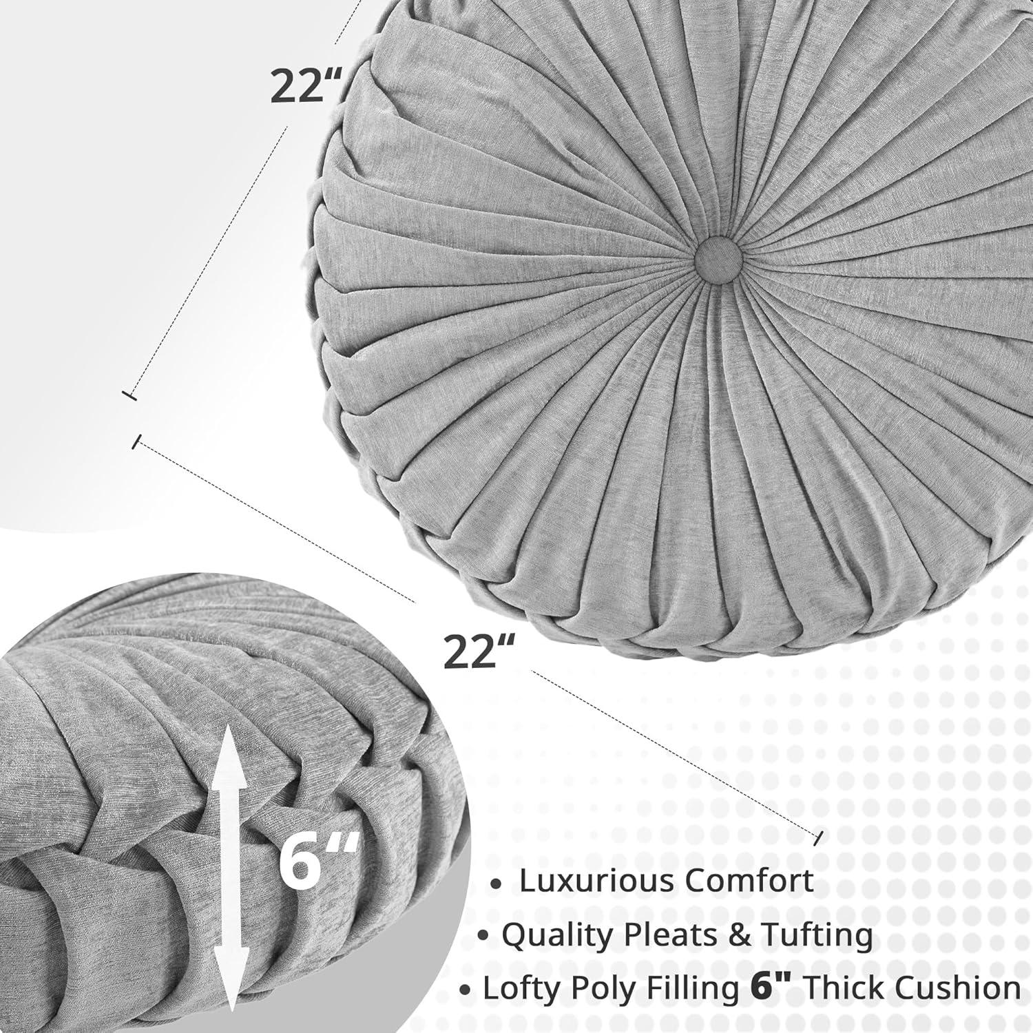 Intelligent Design Loretta Poly Chenille Round Floor Pillow Cushion