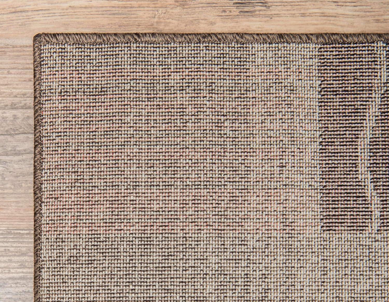 Unique Loom Del Mar Collection Area Rug - Sarah (9' x 12' Rectangle Dark Beige/Brown)