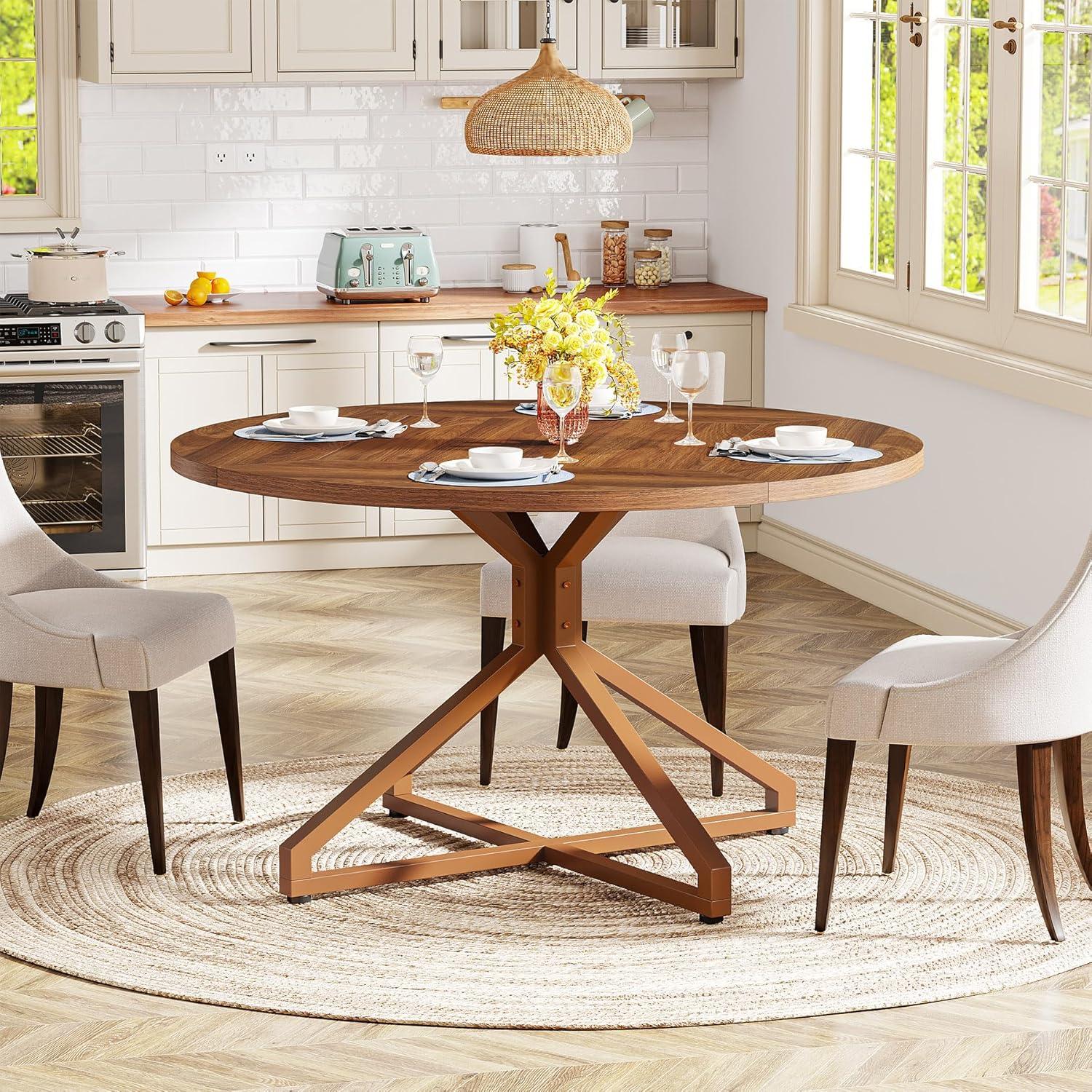 Millwood Pines 47 Inch Round Dining Table For 4-6 People