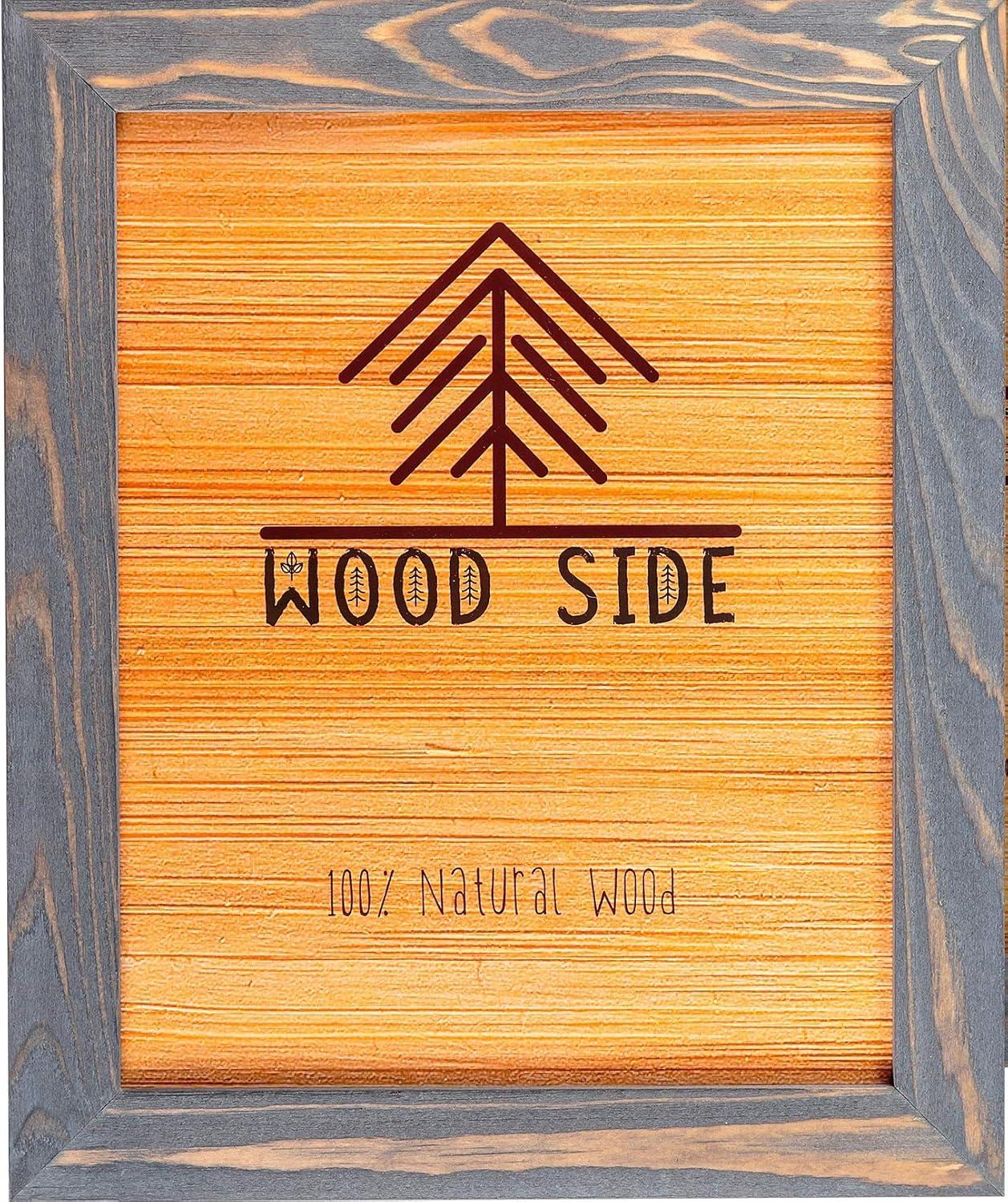 Rustic Grey Wood Poster Frame with Natural Finish