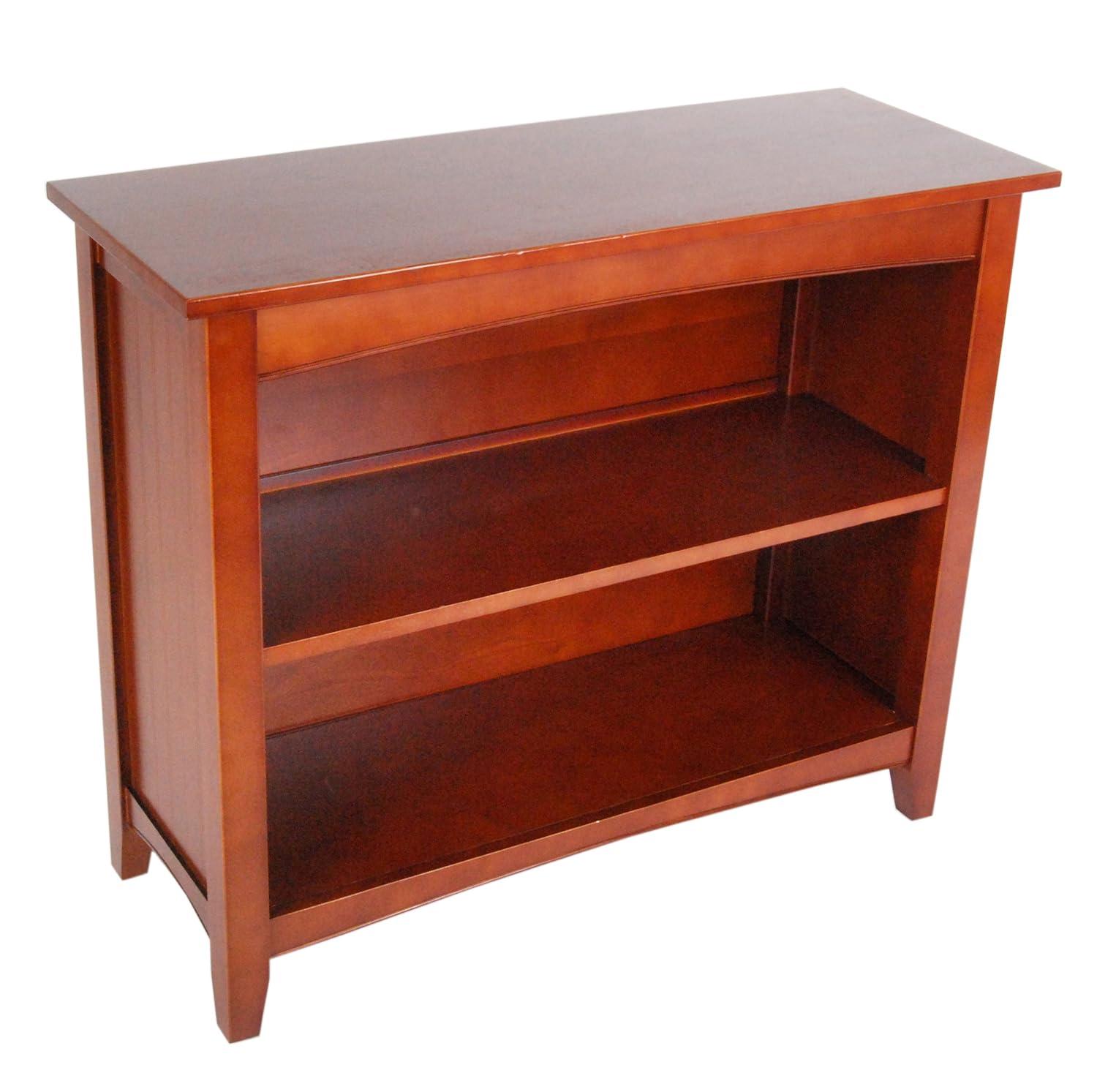 30" 2 shelf Bookshelf Hardwood Cherry - Alaterre Furniture: Mid-Century Modern, Fixed Shelves, Metal Hardware