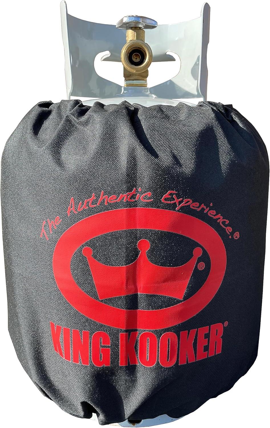 King Kooker Fabric Propane Tank Cover 20lb, Heavy Duty Tank Cover with Adjustable Drawstrings, Dress Up Your Gas Grill, Durable and Convenient, Fits Standard 20lb Tank Cylinder, Weather Resistant
