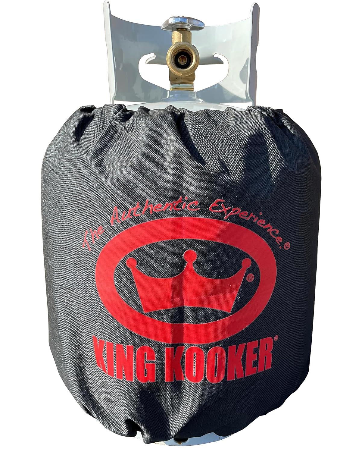 King Kooker Fabric Propane Tank Cover 20lb, Heavy Duty Tank Cover with Adjustable Drawstrings, Dress Up Your Gas Grill, Durable and Convenient, Fits Standard 20lb Tank Cylinder, Weather Resistant
