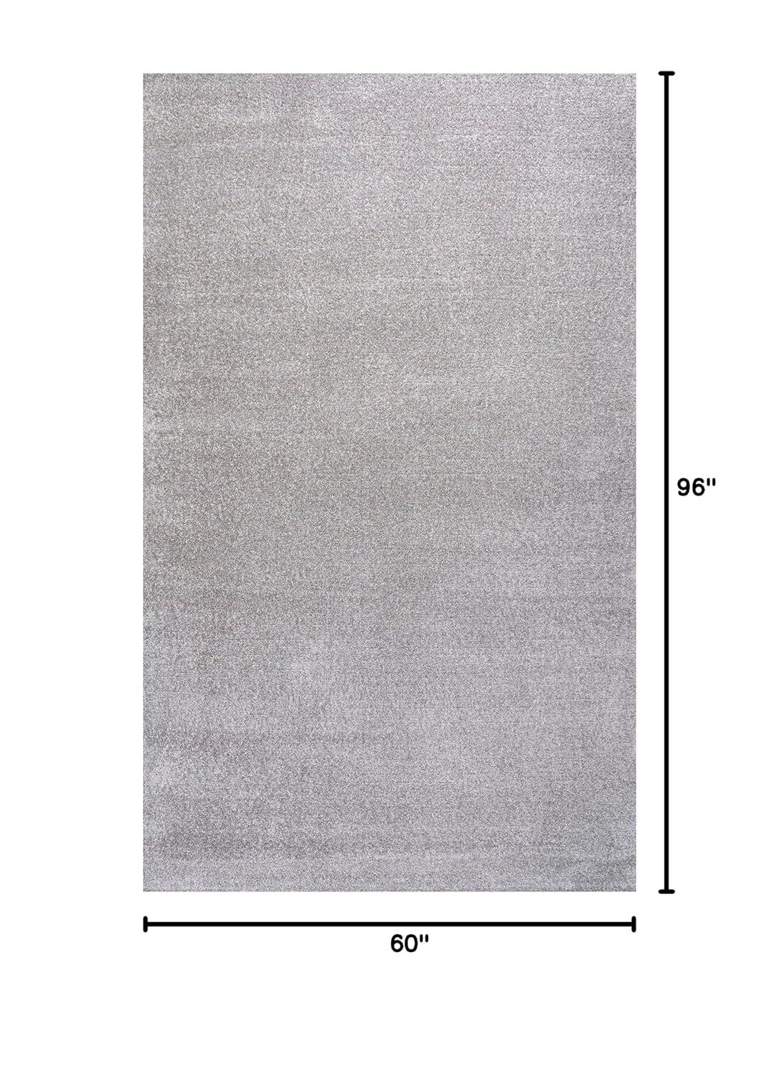 5'x8' Haze Solid Low-Pile Area Rug, Light Gray - JONATHAN Y