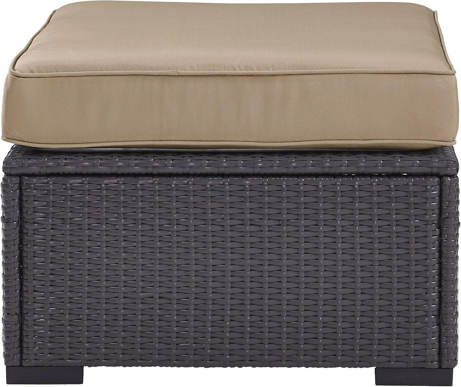 Biscayne Brown Mocha Resin Wicker Outdoor Ottoman