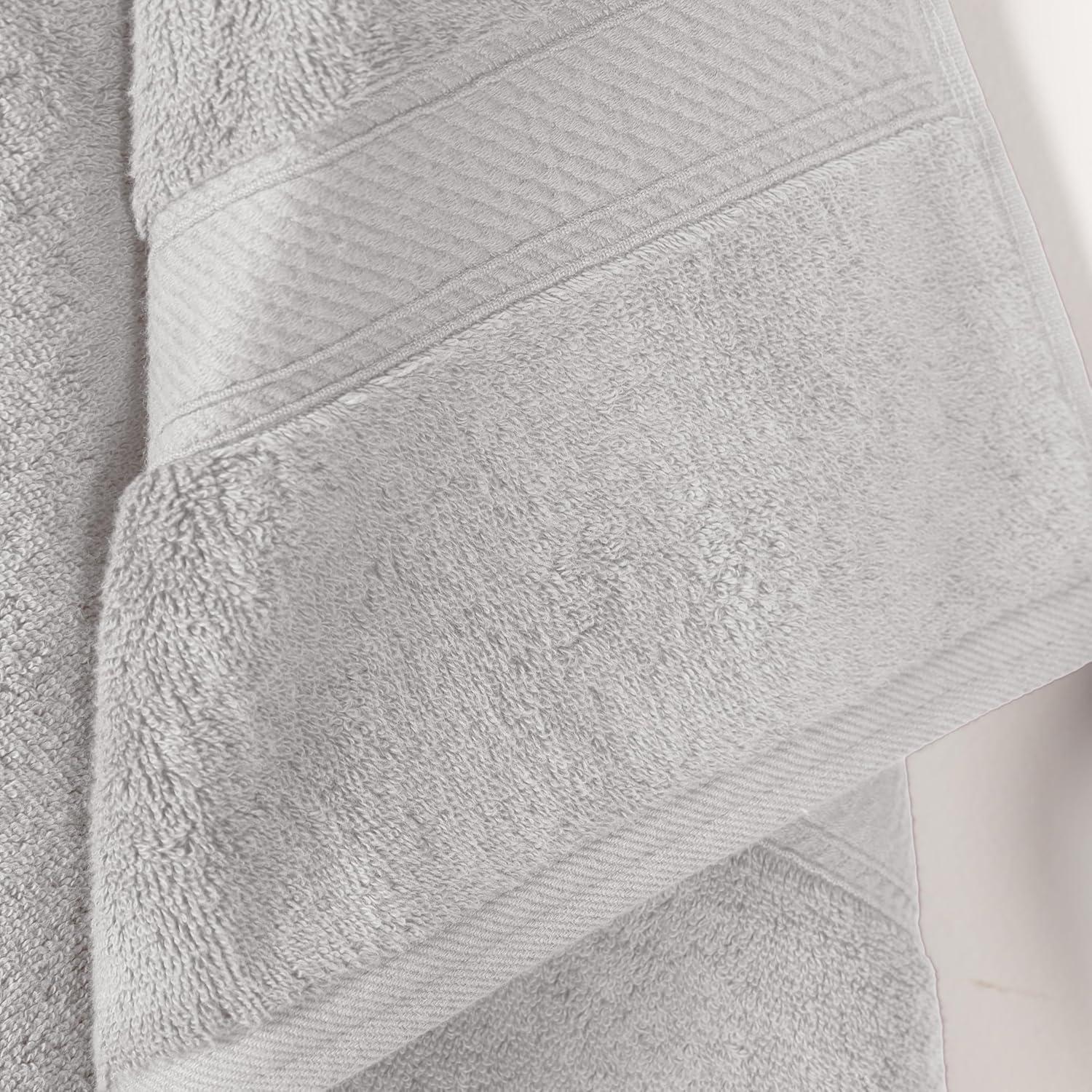 Luxury Egyptian Cotton Heavyweight Ultra-Plush Bath Towel Set of 2, Silver - Blue Nile Mills