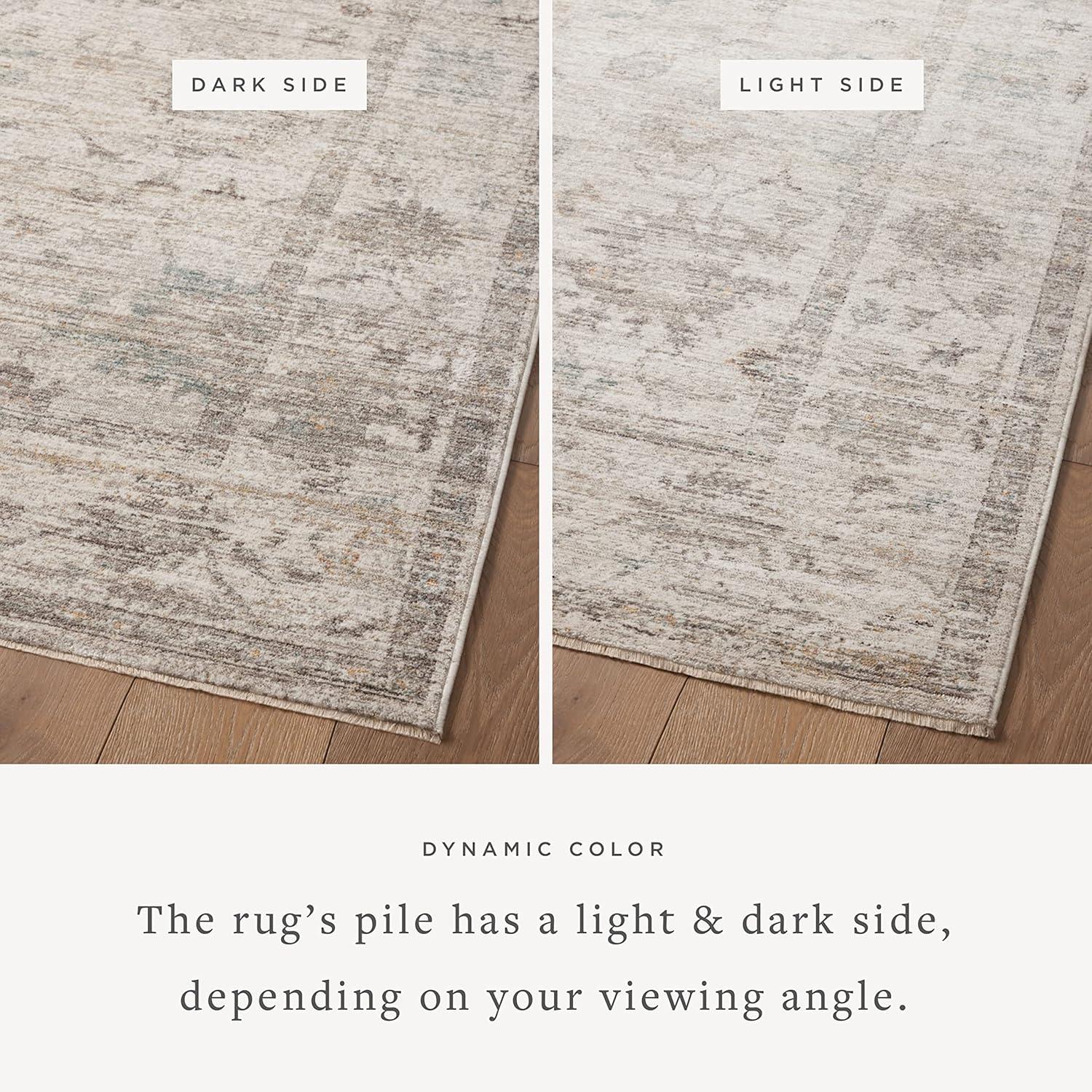 Millie Silver and Dove Floral Wool Area Rug 5' x 8'