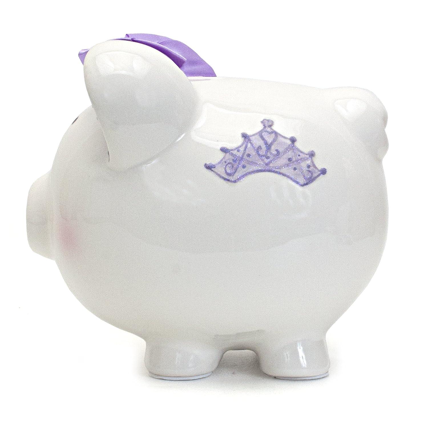 Child to Cherish Ceramic Piggy Bank for Girls, Fairytale Lavender